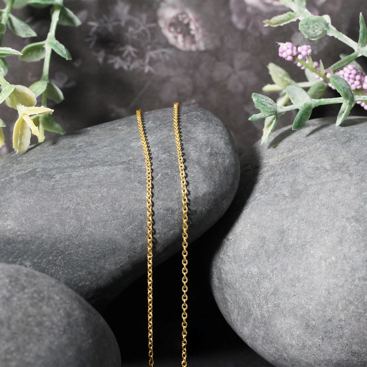 14k Yellow Gold Forsantina Lite Cable Link Chain 1.5mm - Image 8