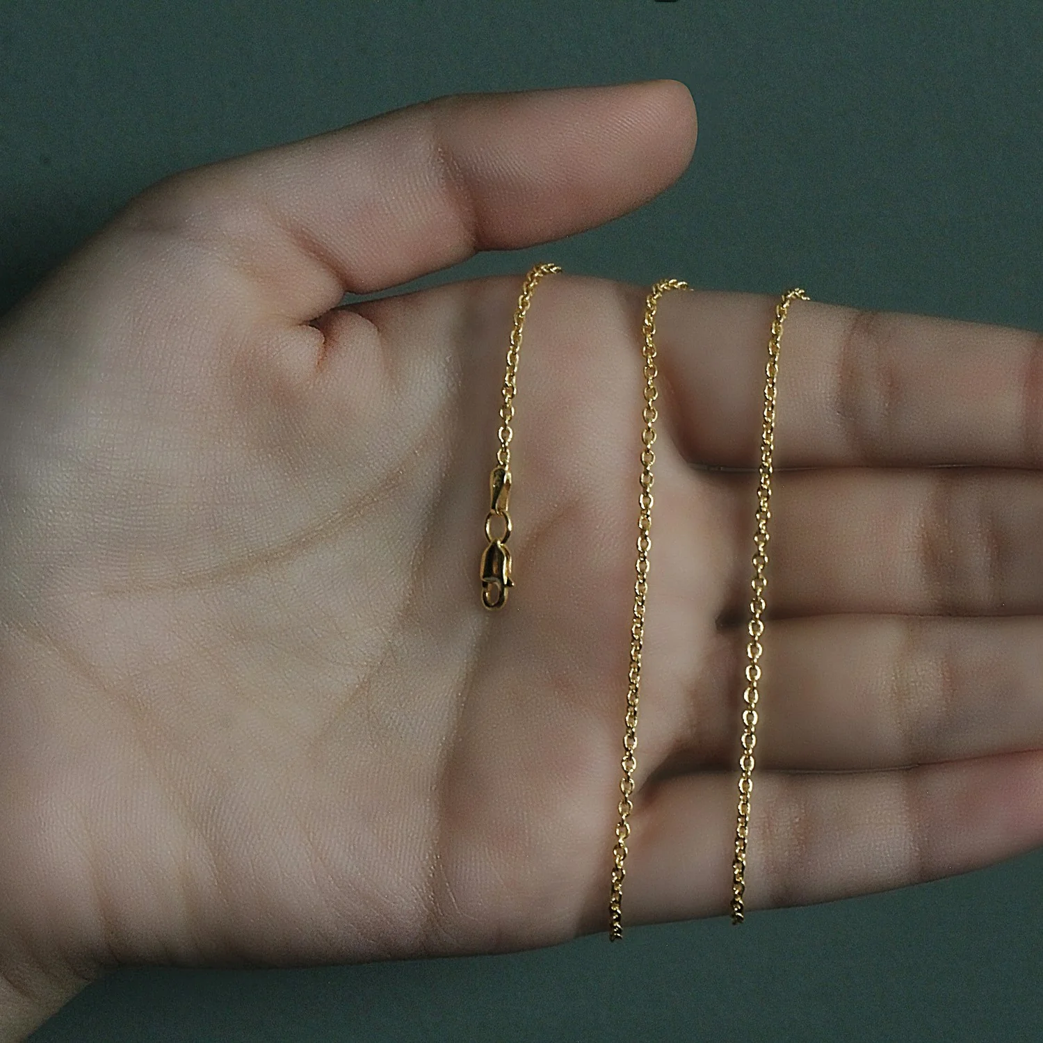 14k Yellow Gold Forsantina Lite Cable Link Chain 1.9mm - Image 8