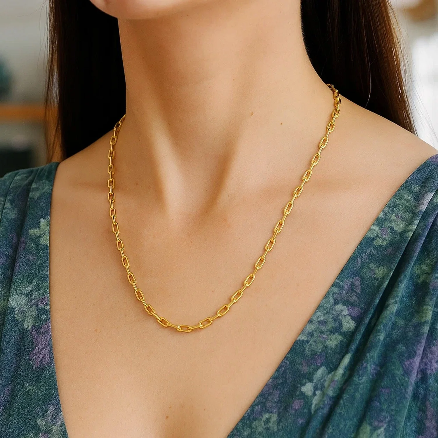 14k Yellow Gold French Cable Link Chain 3.6 mm - Image 5