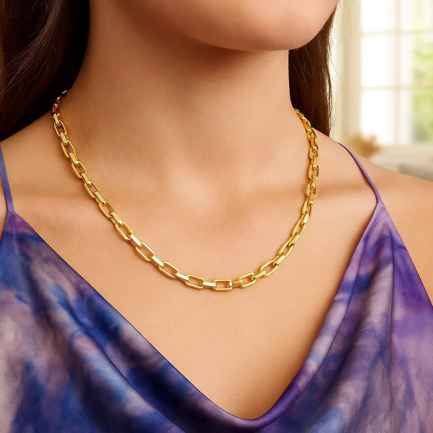 14k Yellow Gold French Cable Link Chain 4.8 mm - Image 10