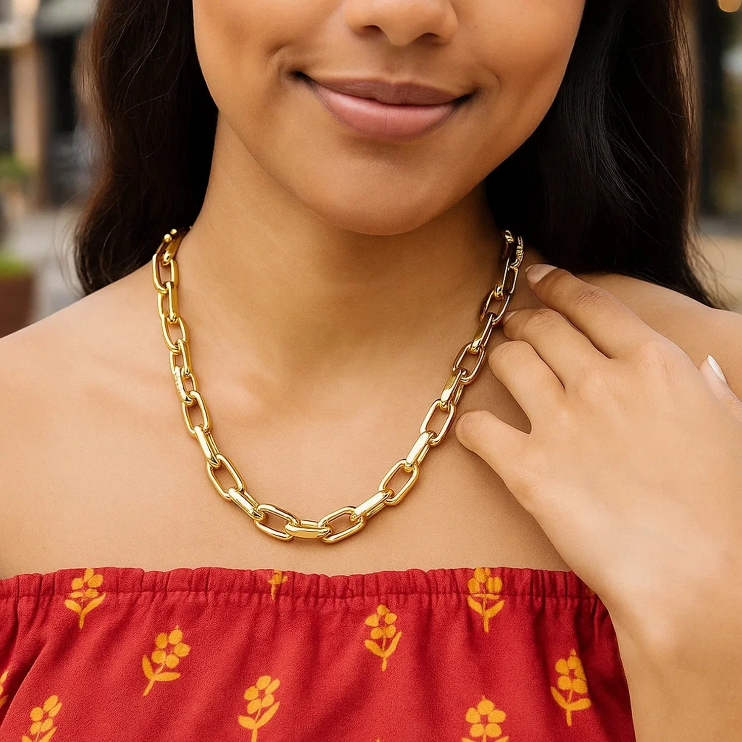 14k Yellow Gold French Cable Link Necklace (9mm) - Image 2