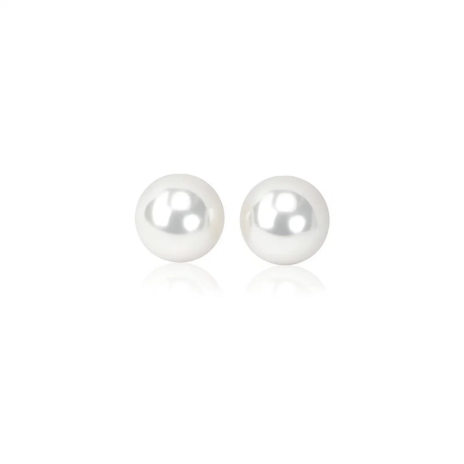 14k Yellow Gold Freshwater Cultured White Pearl Stud Earrings (5.0 mm)