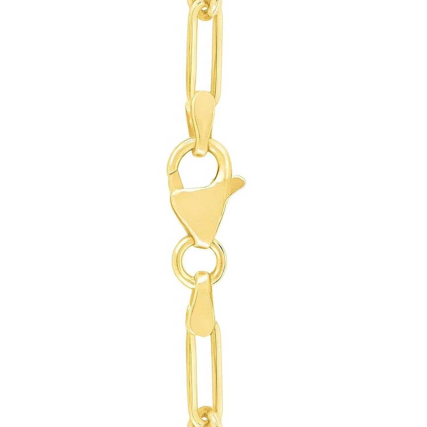 14k Yellow Gold High Polish Circle Disc Paperclip Link Necklace - Image 14