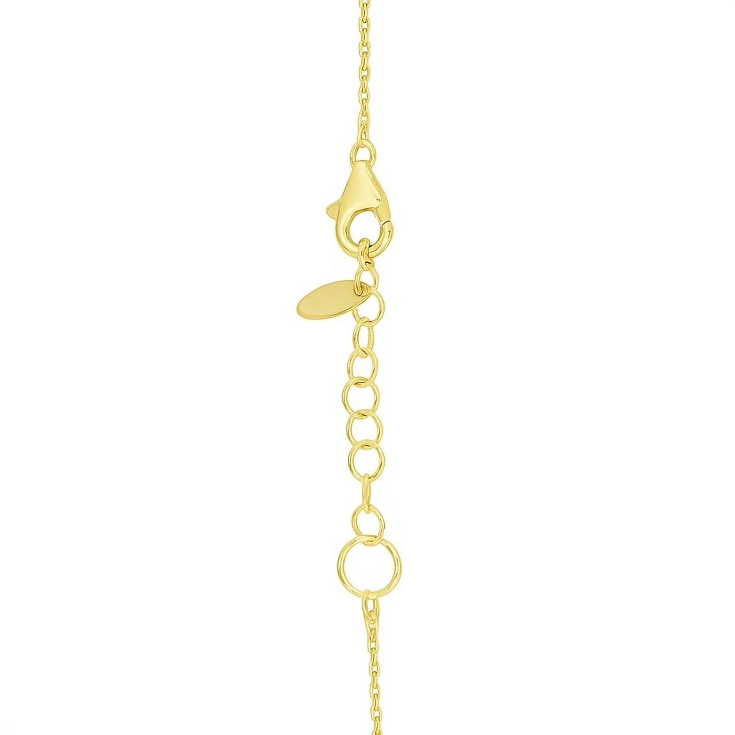14k Yellow Gold High Polish Heart Red Cornelia Paste Necklace - Image 10
