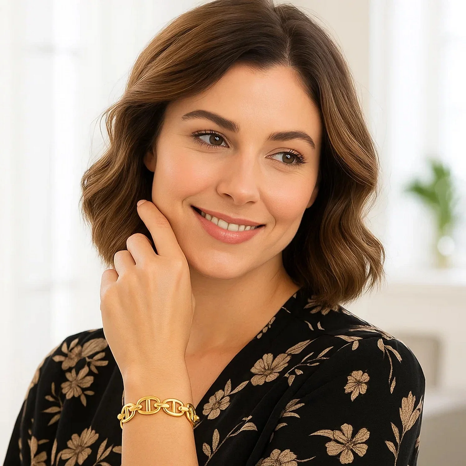 14k Yellow Gold High Polish Mariner Link Bracelet (13.0mm) - Image 2