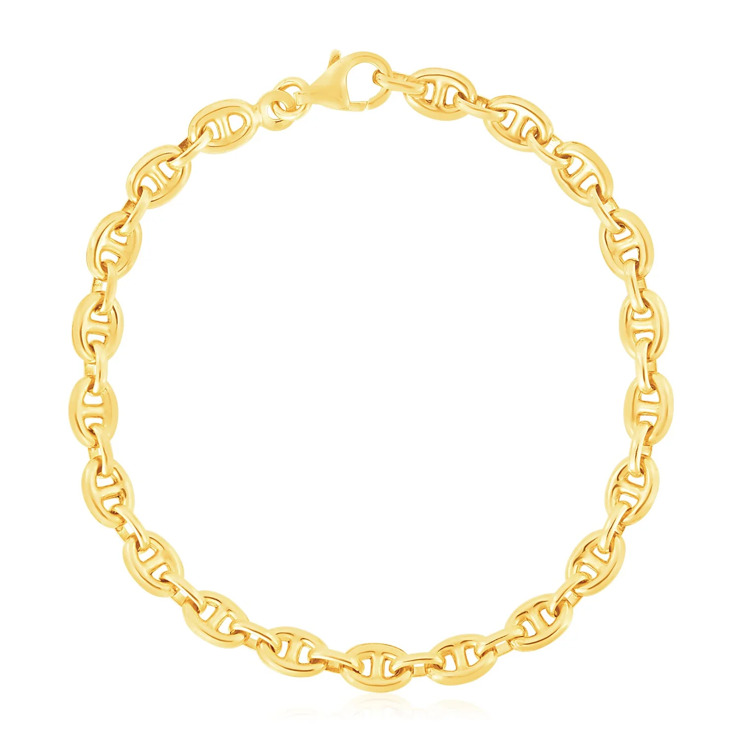 14k Yellow Gold High Polish Mariner Link Bracelet (5.4mm) - Image 2