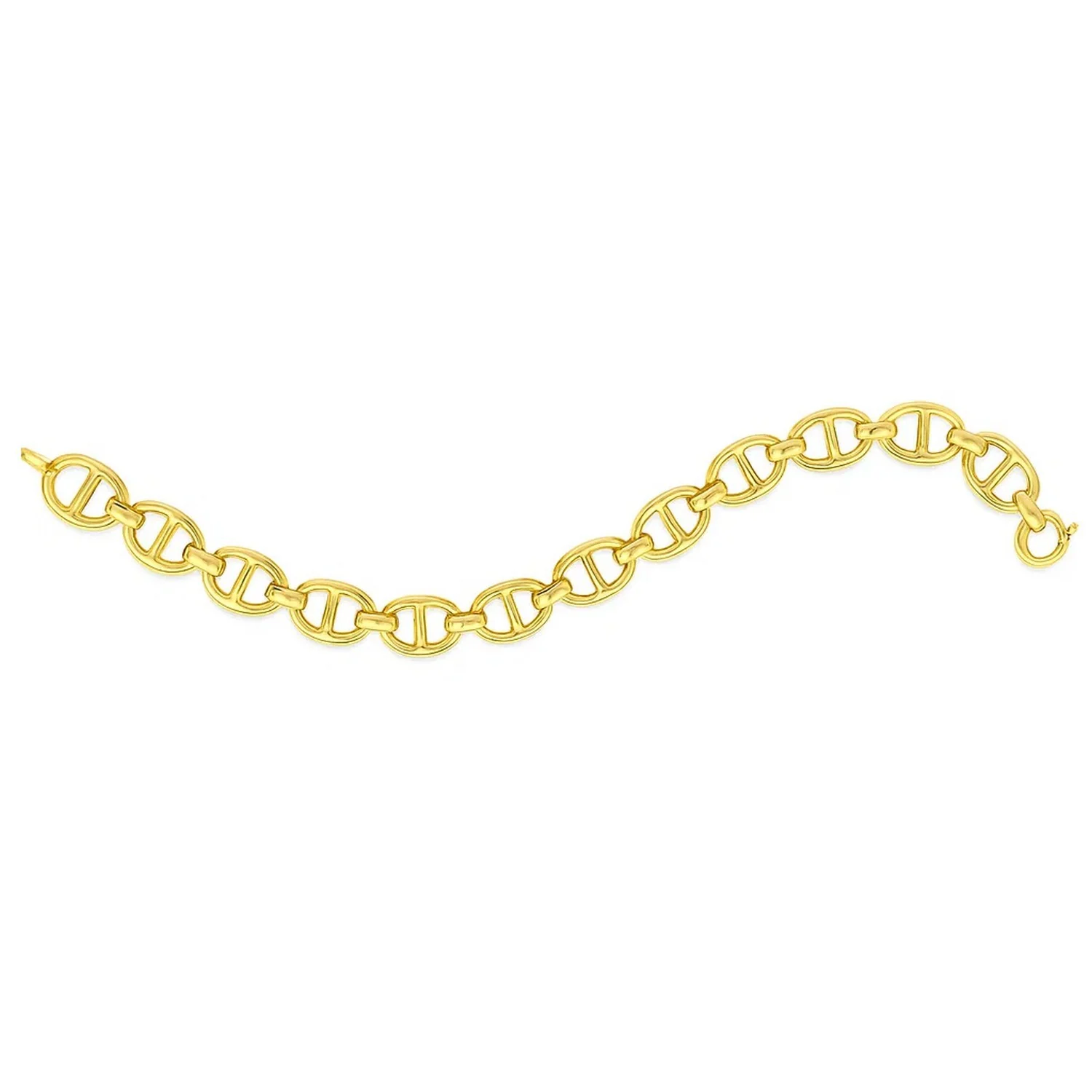 14k Yellow Gold High Polish Mariner Link Bracelet (8.8mm) - Image 4