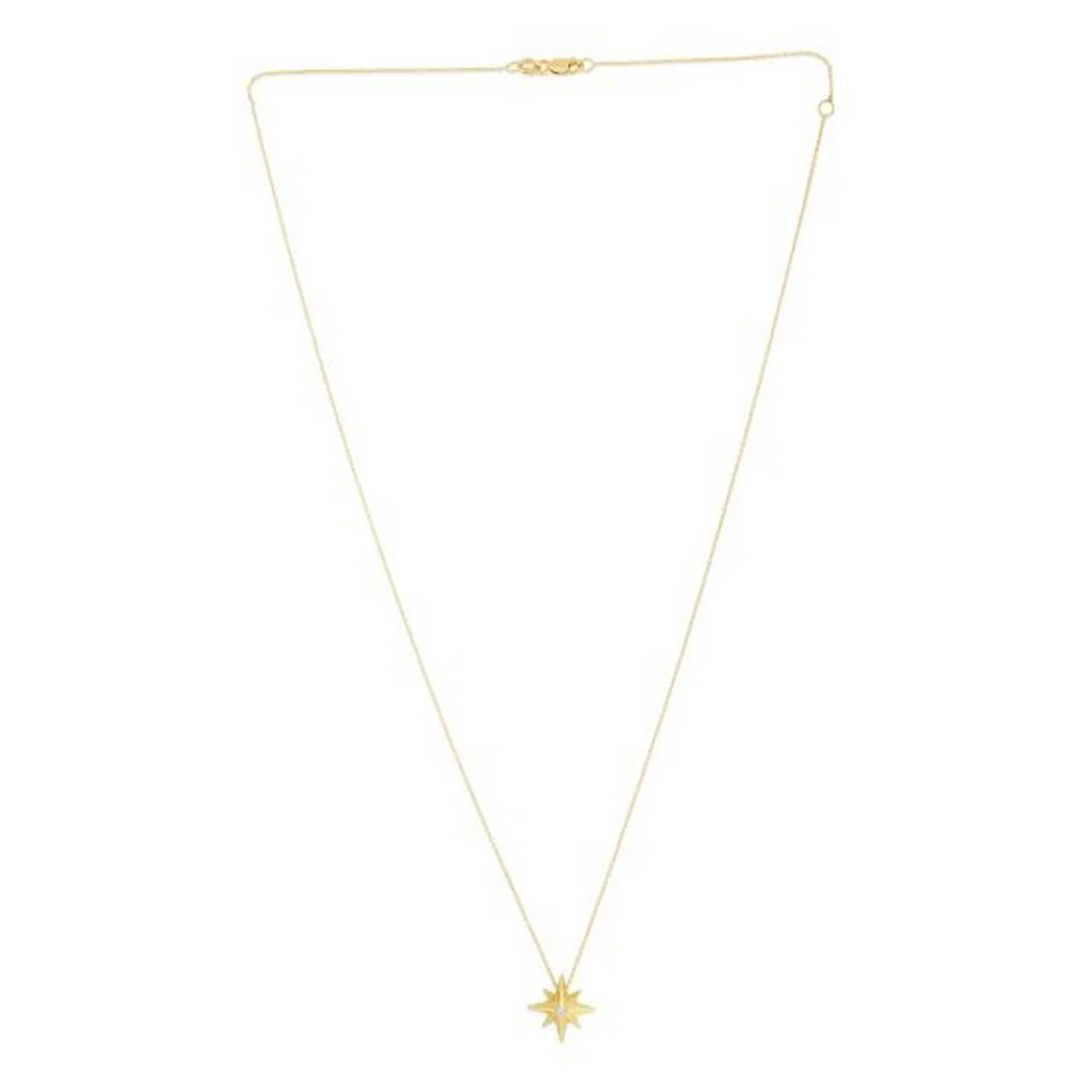 14k Yellow Gold High Polish North Star Necklace - Image 3