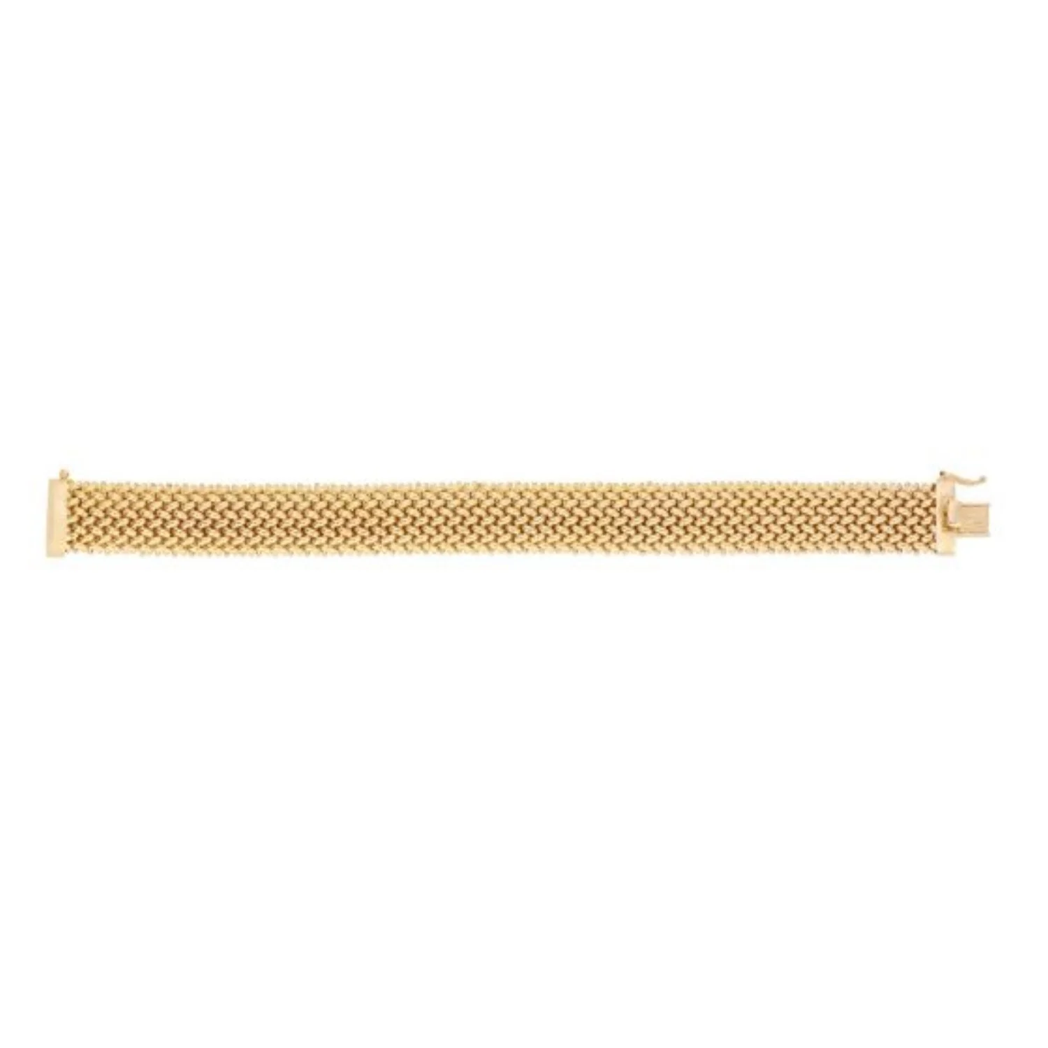 14k Yellow Gold High Polish Thick Braided Bracelet (14.5mm) - Image 2