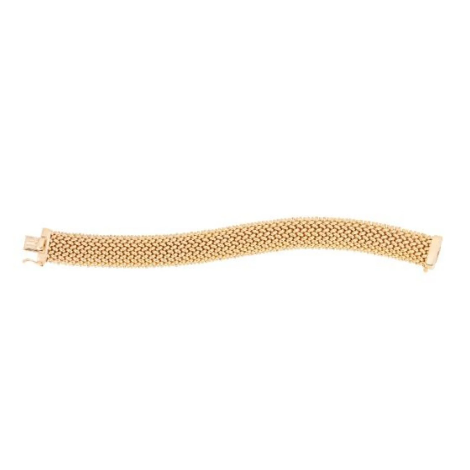 14k Yellow Gold High Polish Thick Braided Bracelet (14.5mm) - Image 3