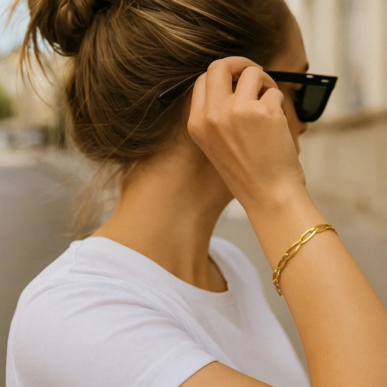 14k Yellow Gold Italian Oval Links Bracelet - Image 3