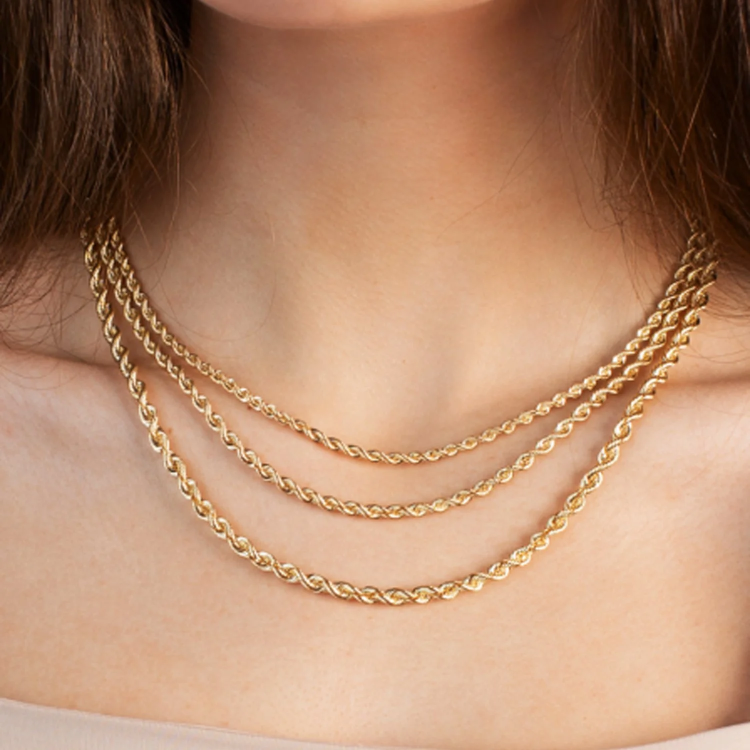14k Yellow Gold Light Rope Chain 1.5mm - Image 6