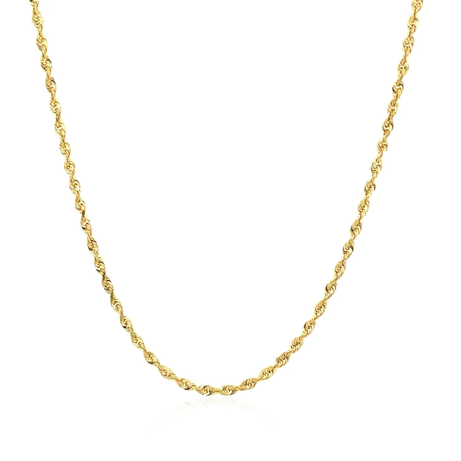 14k Yellow Gold Light Rope Chain 1.5mm - Image 3