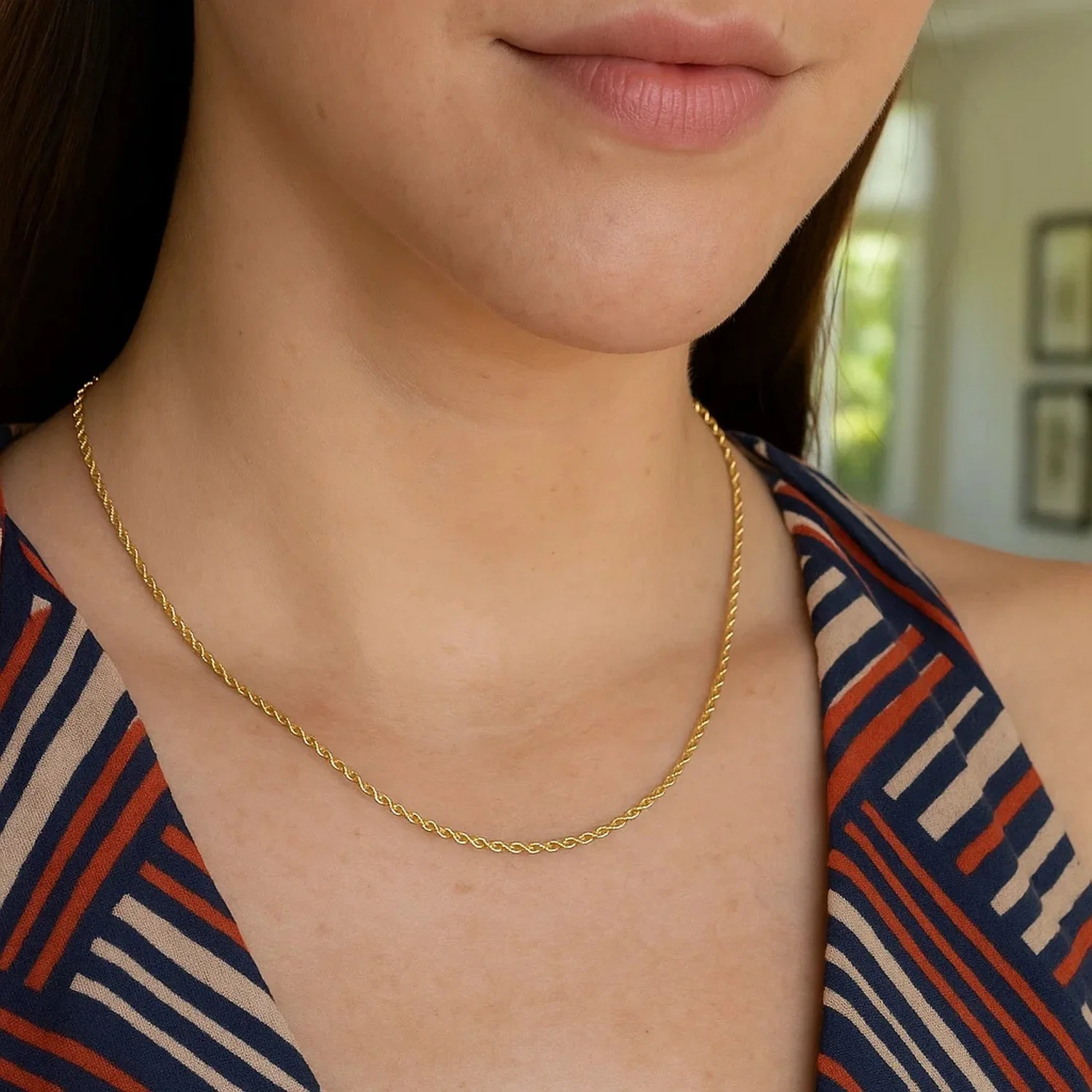 14k Yellow Gold Light Rope Chain 1.5mm - Image 8