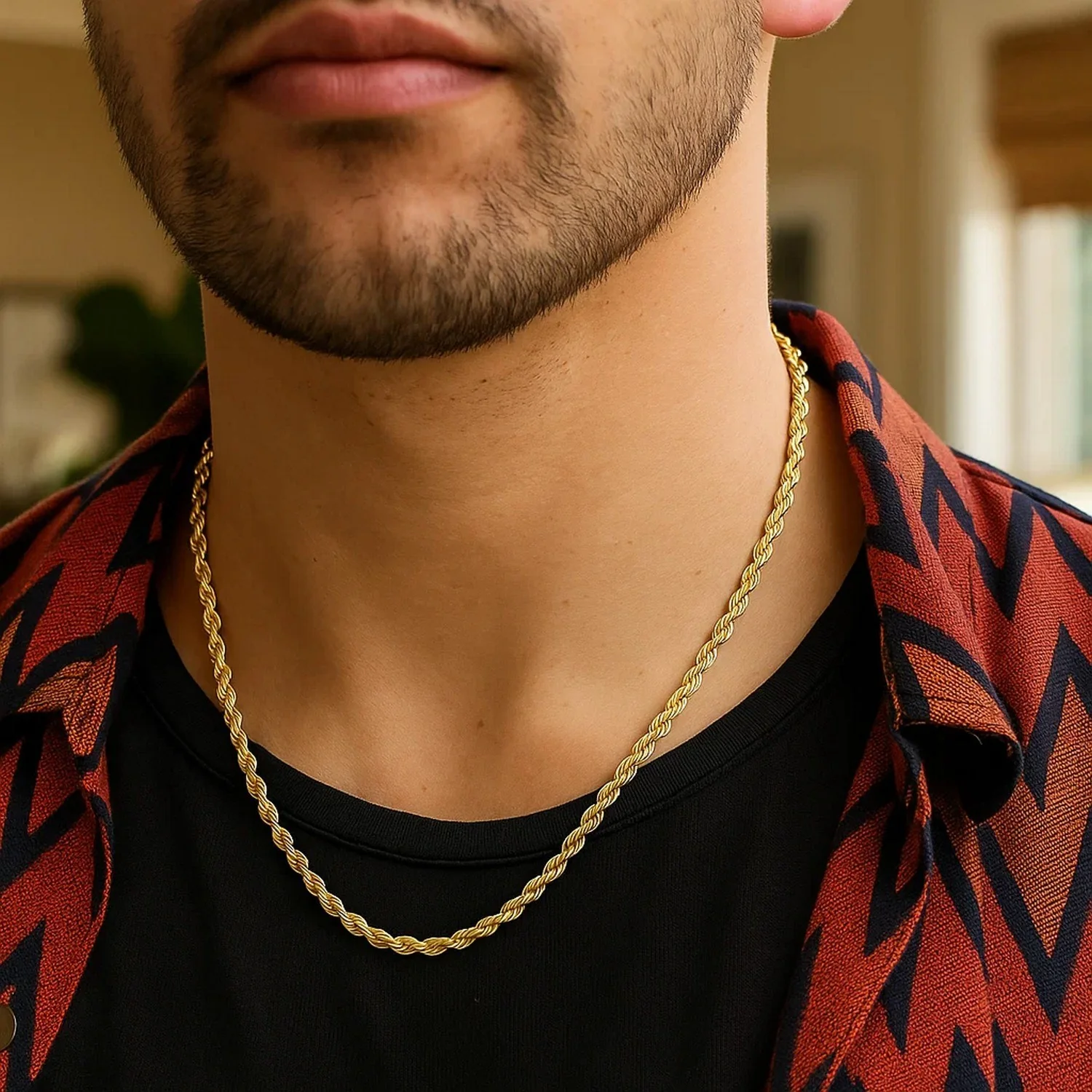 14k Yellow Gold Light Rope Chain (3.70 mm) - Image 5