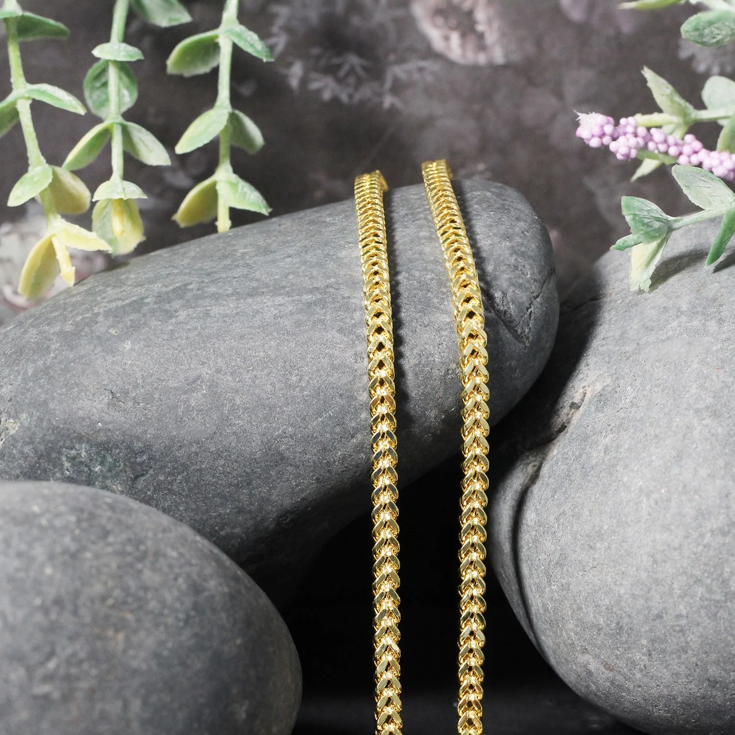 14k Yellow Gold Light Weight Wheat Chain (3.20 mm) - Image 8