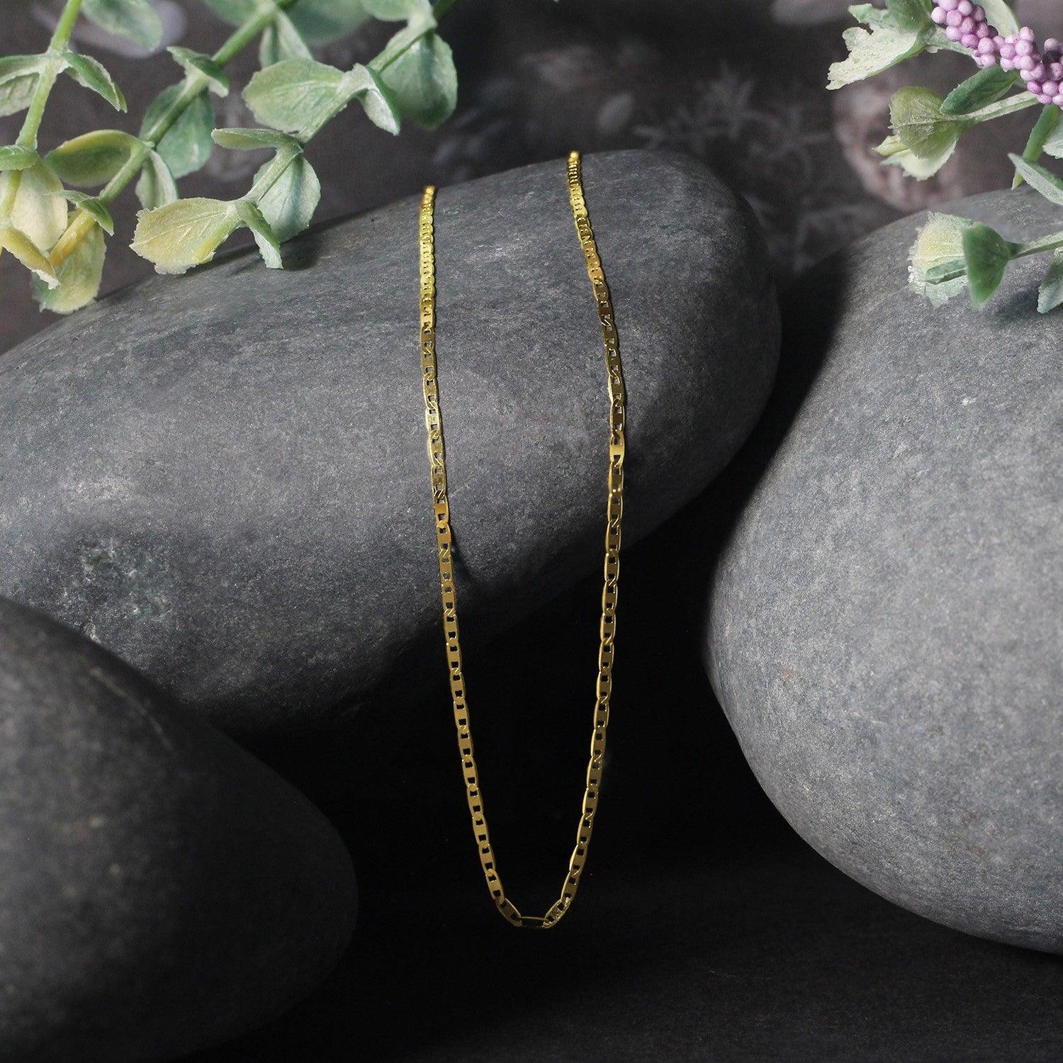 14k Yellow Gold Mariner Link Chain 1.2mm - Image 4