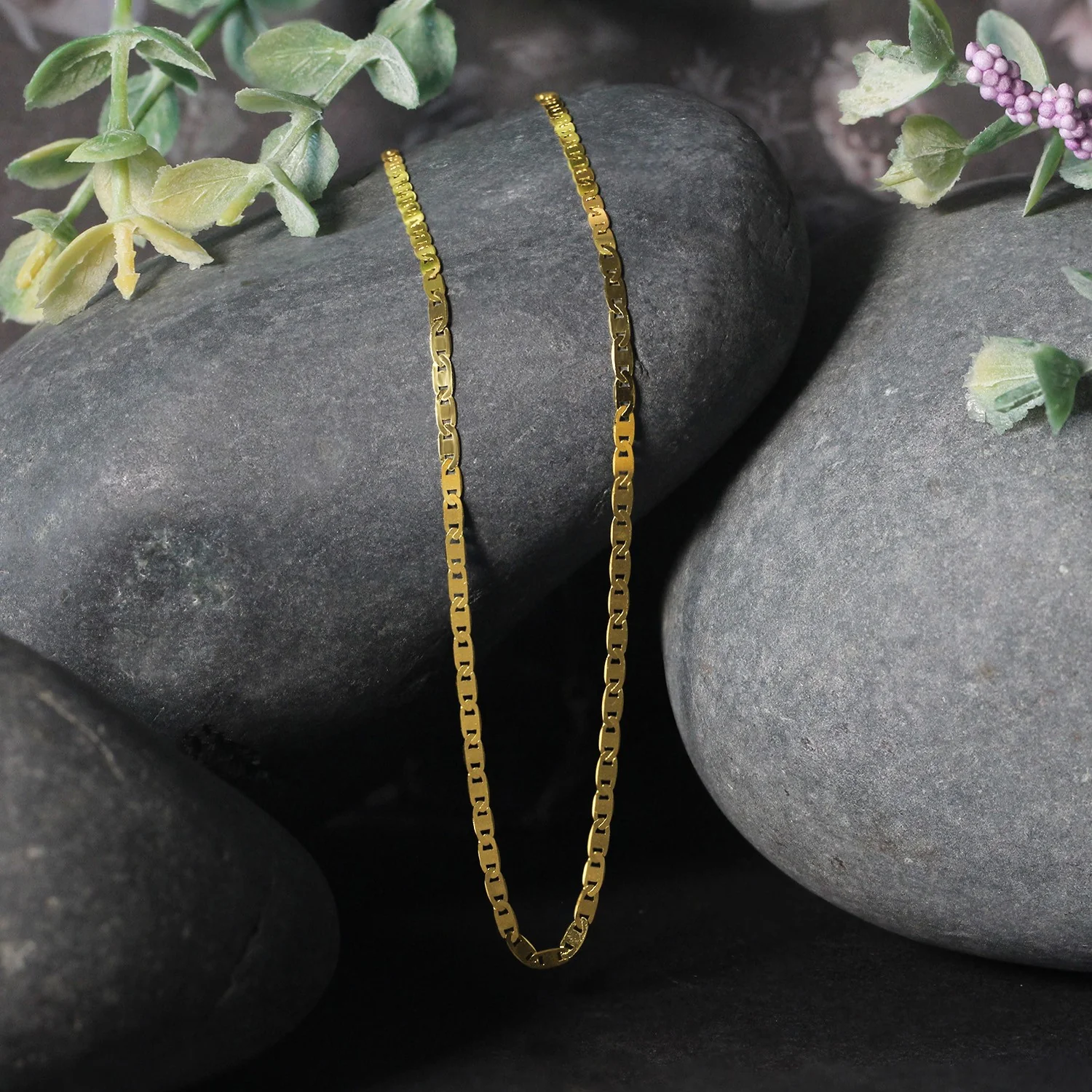 14k Yellow Gold Mariner Link Chain 1.7mm - Image 6