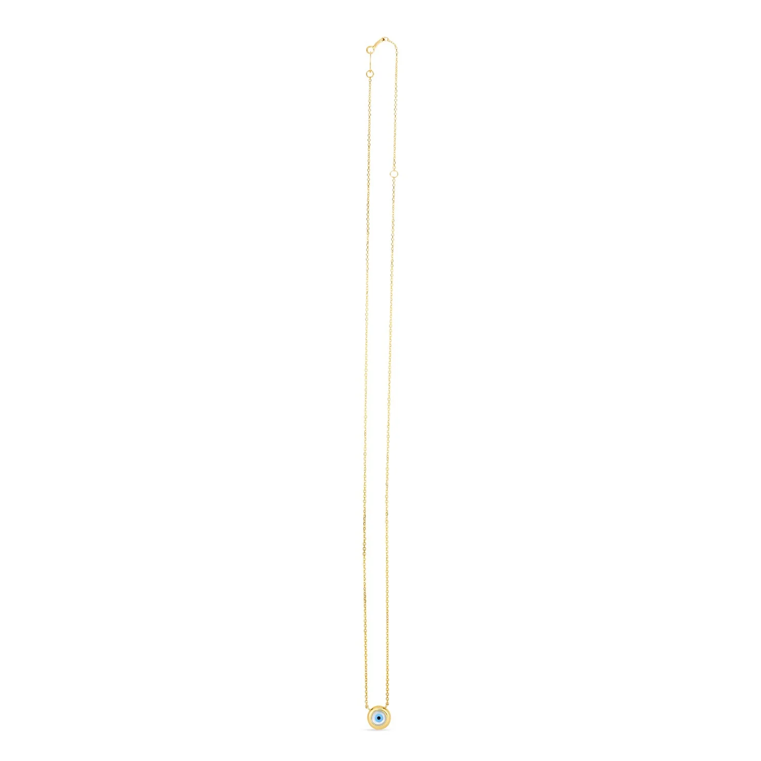 14k Yellow Gold MOP Evil Eye Necklace - Image 8