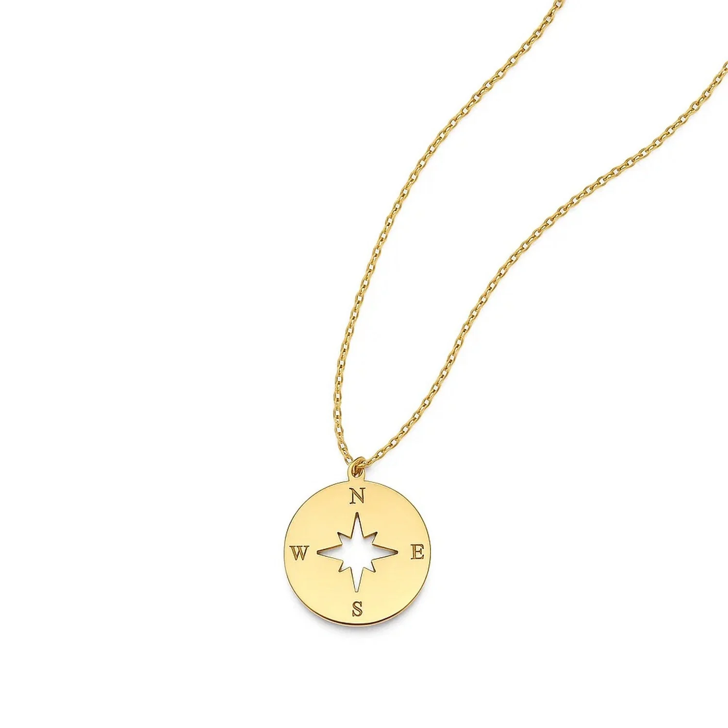 14K Yellow Gold Necklace with Compass - Image 7