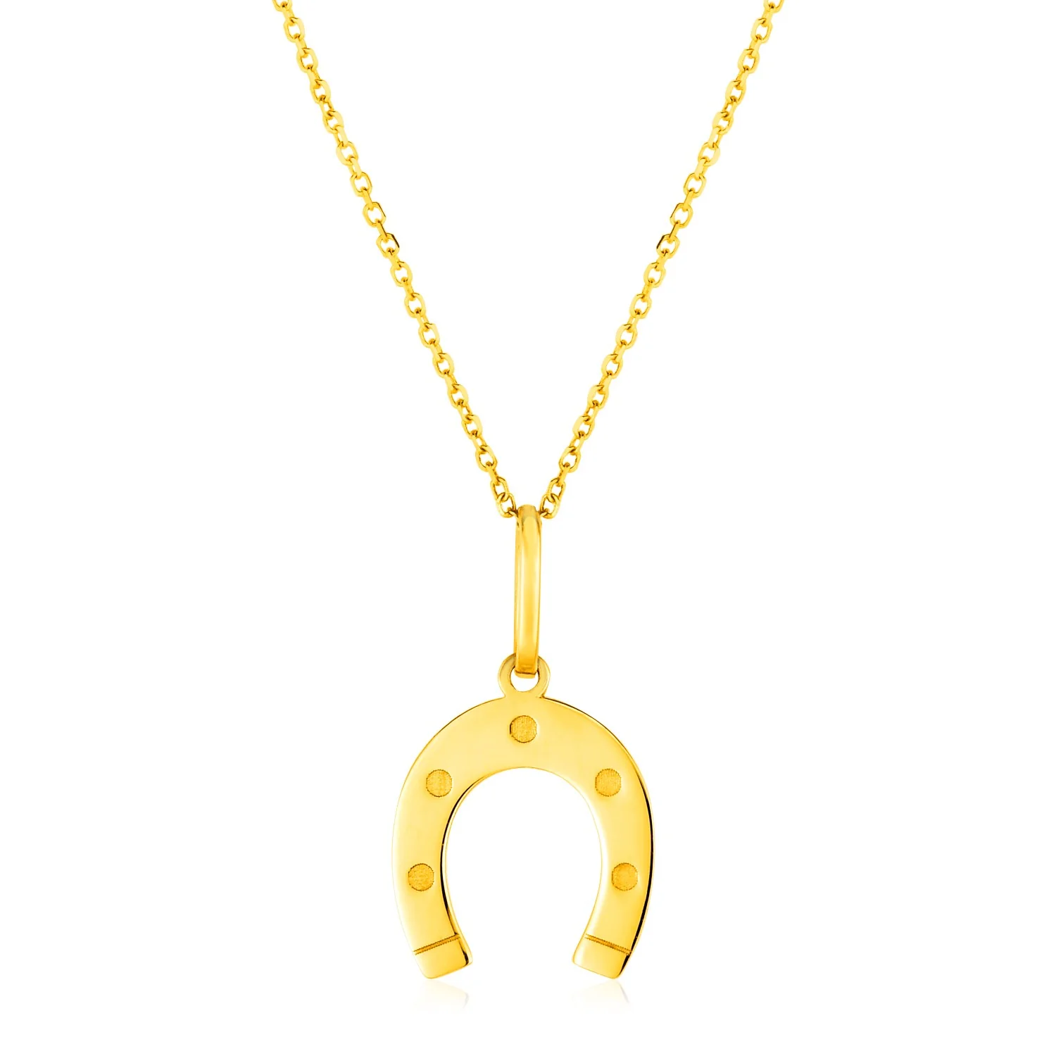 14K Yellow Gold Necklace with Horseshoe - Image 2