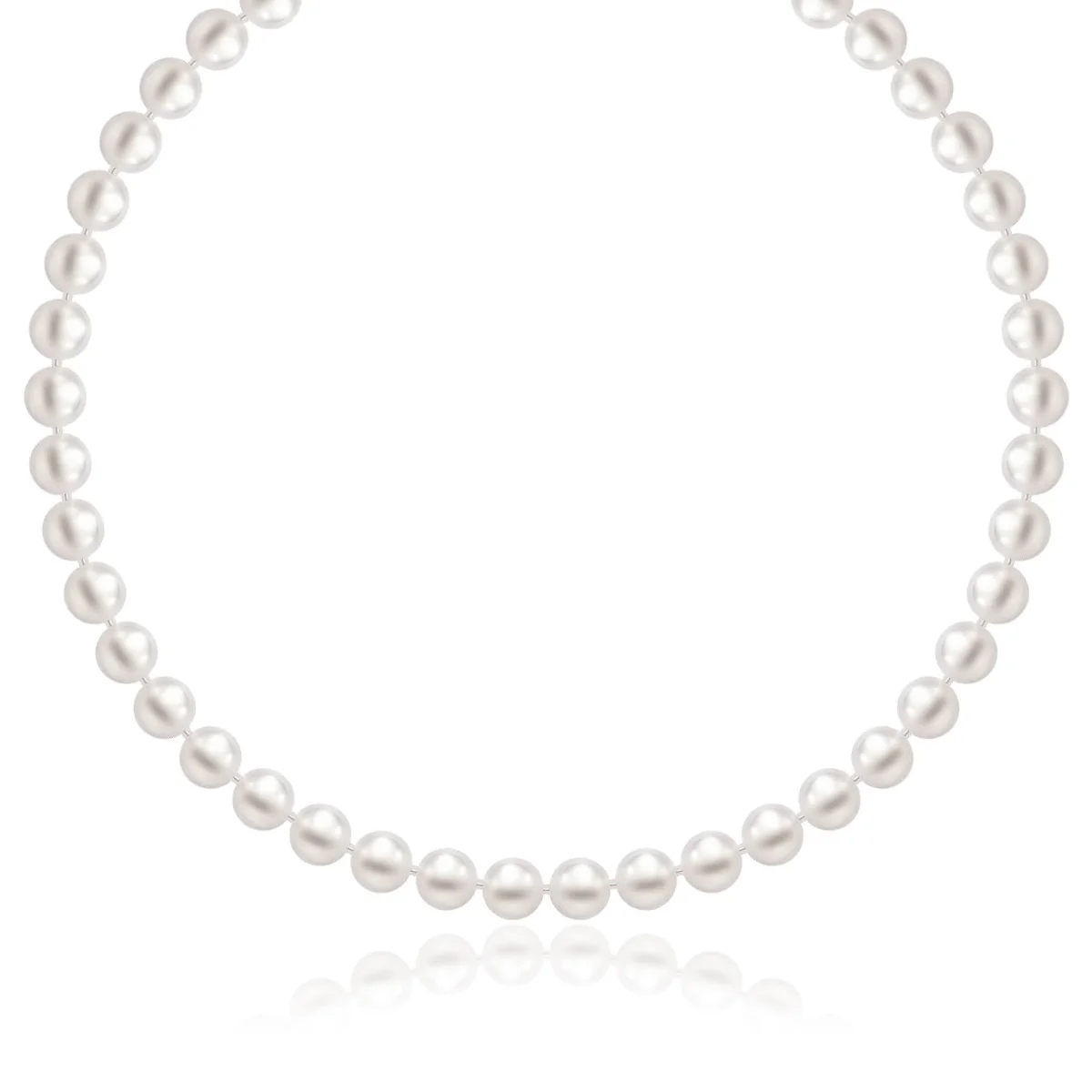 14k Yellow Gold Necklace with White Freshwater Cultured Pearls (6.0mm to 6.5mm)
