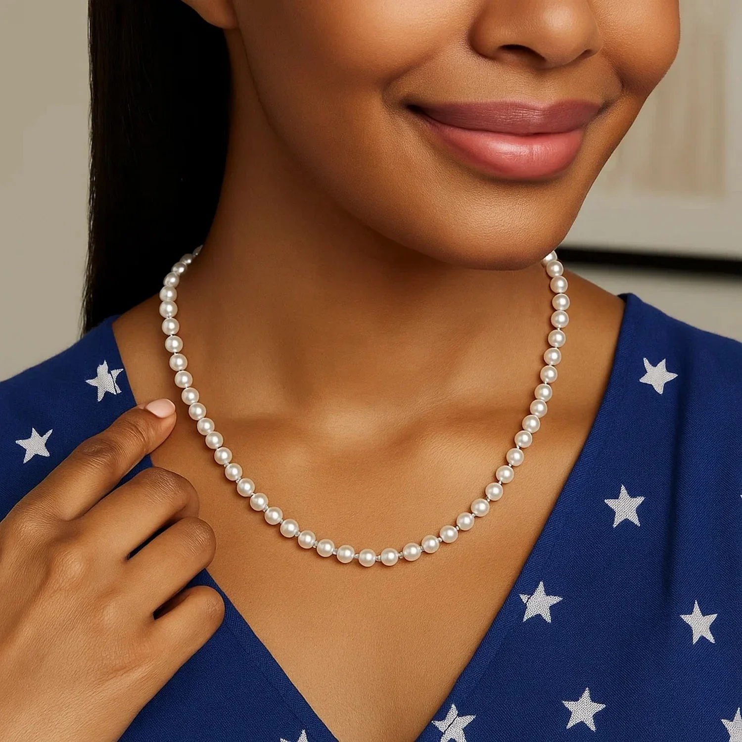 14k Yellow Gold Necklace with White Freshwater Cultured Pearls (6.0mm to 6.5mm) - Image 31