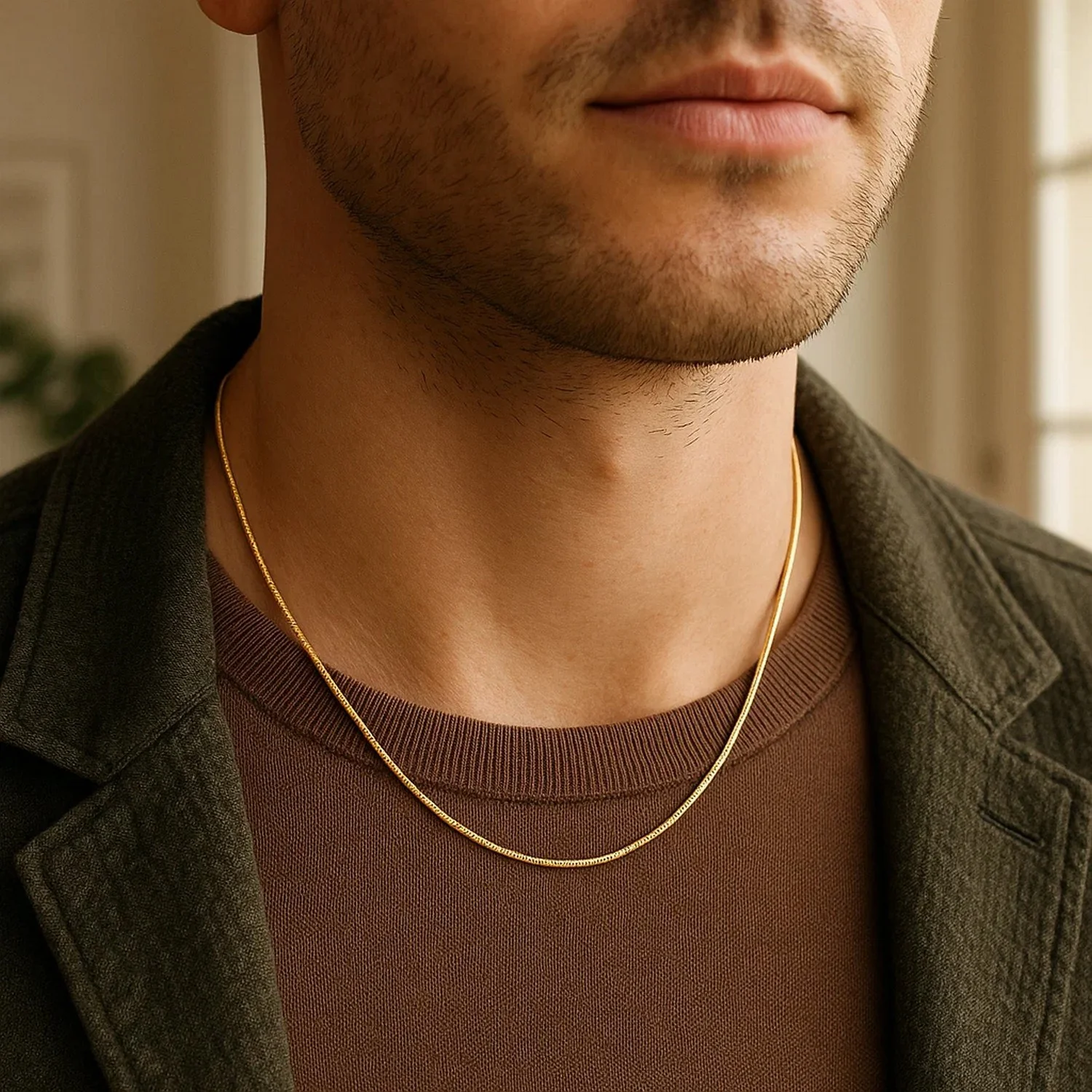 14k Yellow Gold Octagonal Shiny Snake Chain 0.8mm - Image 11