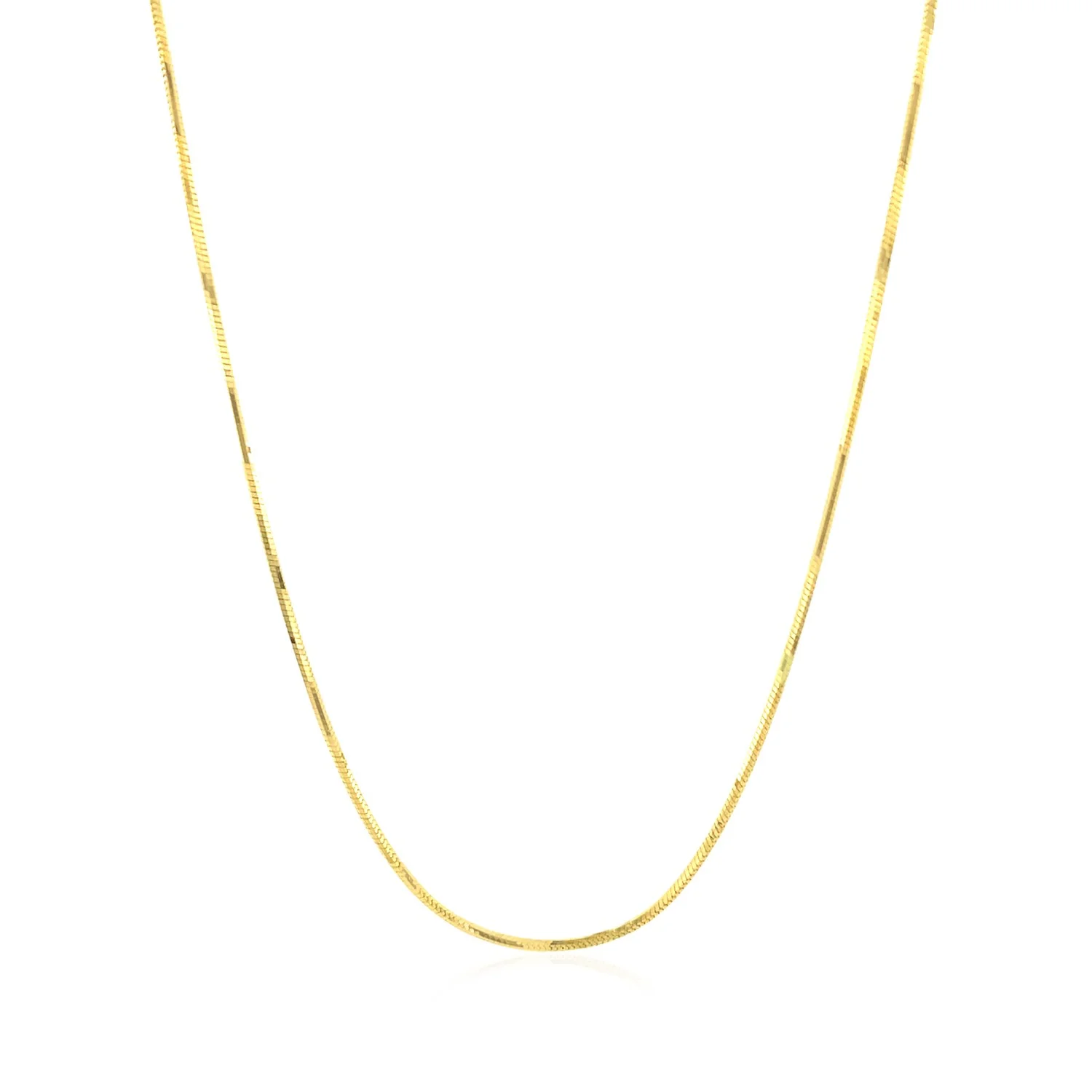 14k Yellow Gold Octagonal Shiny Snake Chain 0.8mm - Image 4