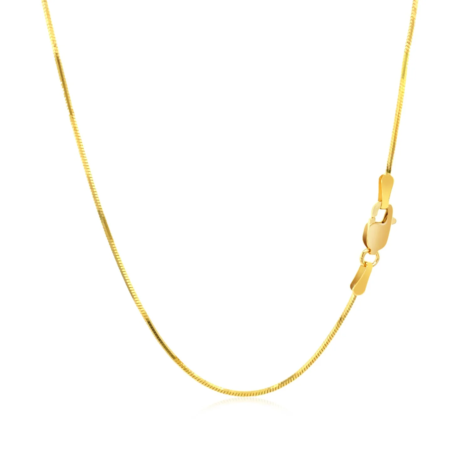 14k Yellow Gold Octagonal Shiny Snake Chain 0.8mm - Image 5