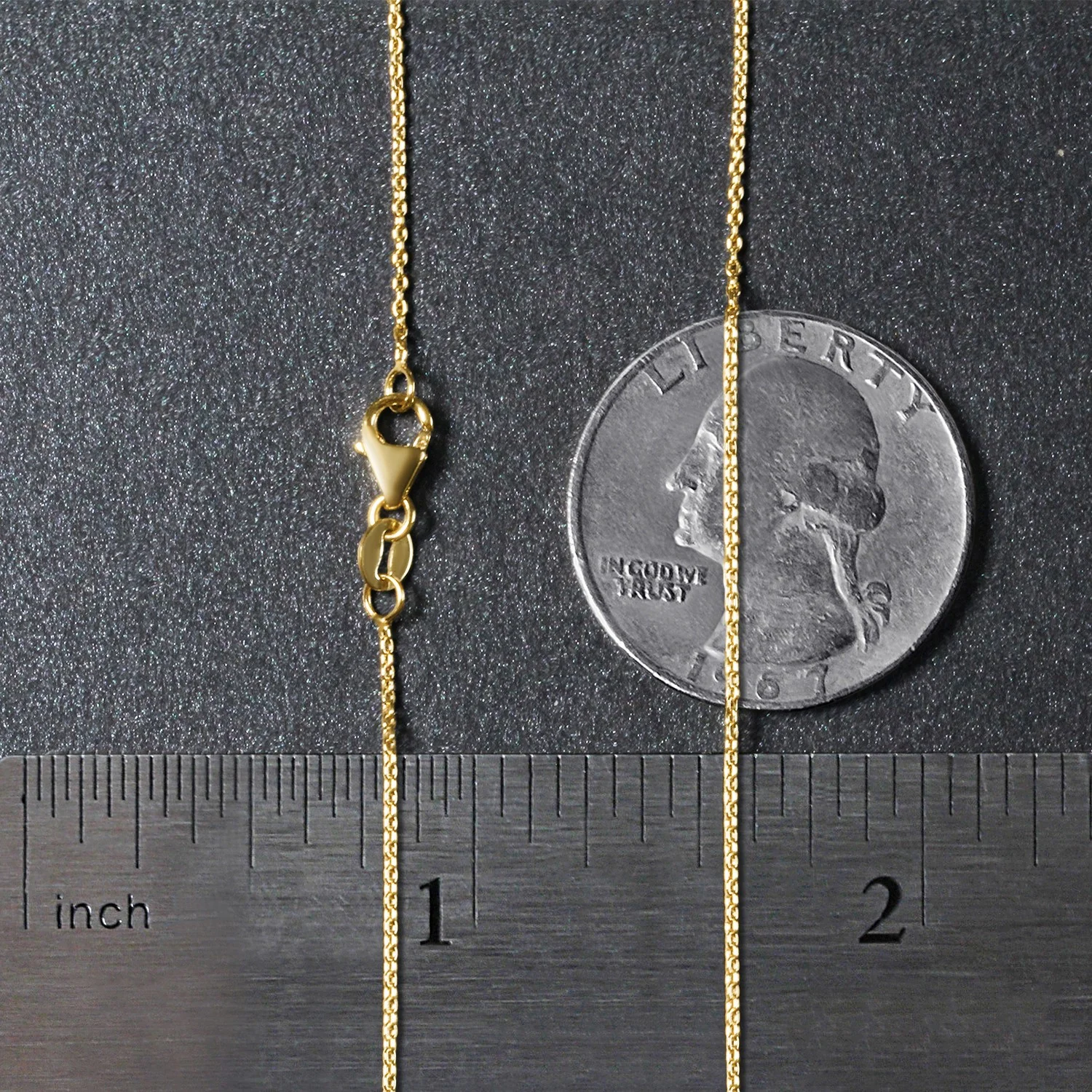 14k Yellow Gold Oval Cable Link Chain 0.97mm - Image 13