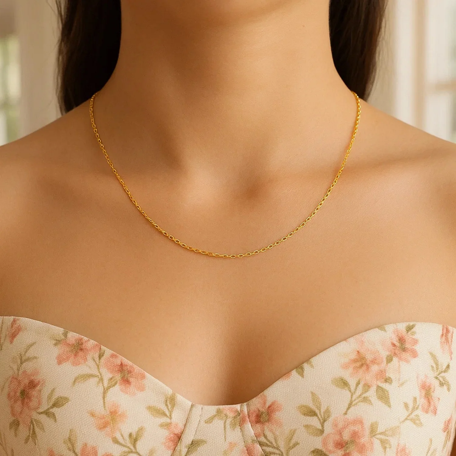 14k Yellow Gold Oval Cable Link Chain 0.97mm - Image 26