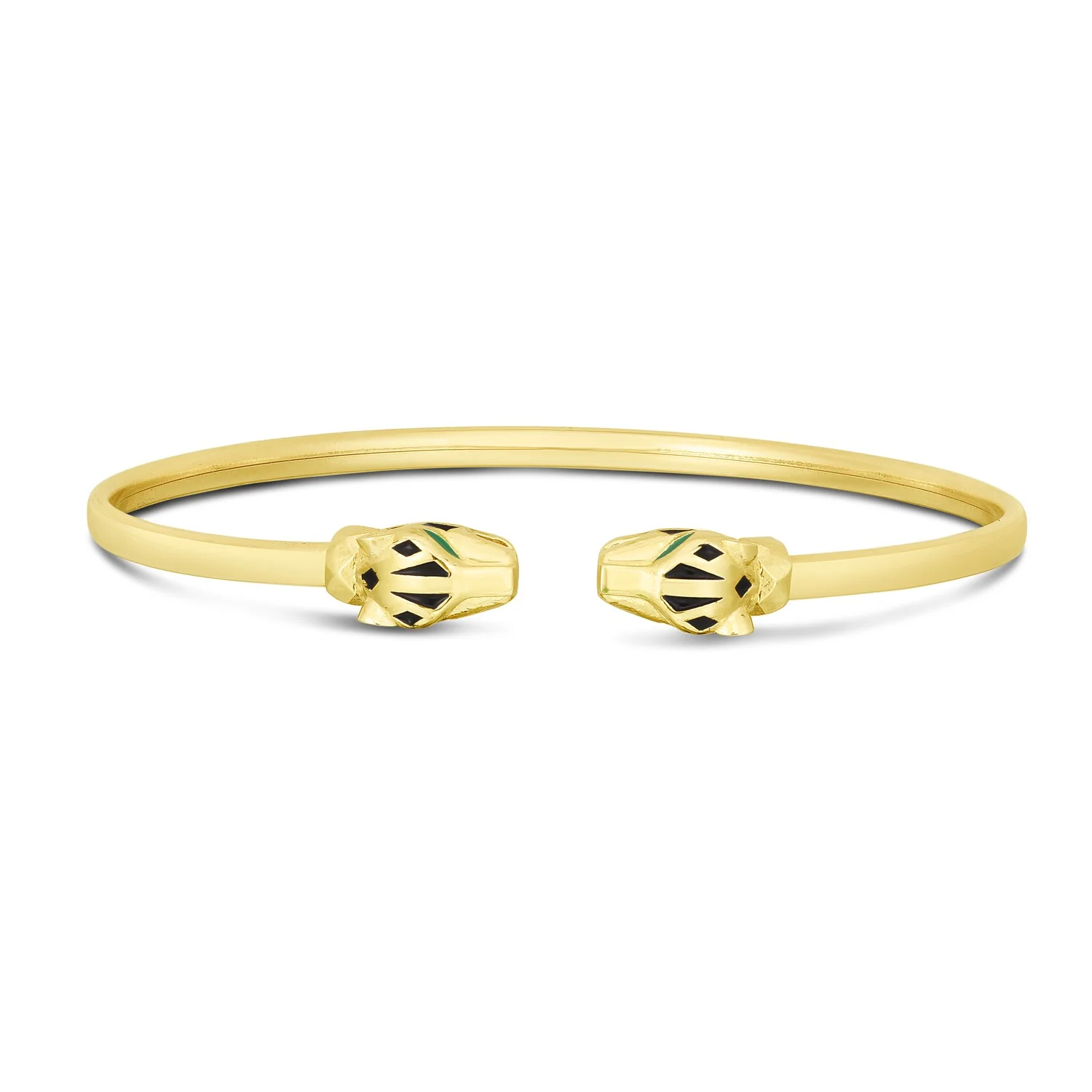 14k Yellow Gold Panther Bangle - Image 5