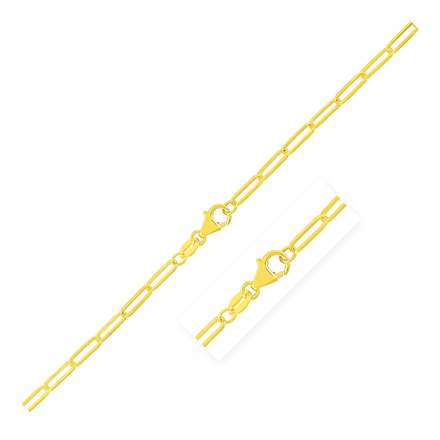 14K Yellow Gold Paperclip Chain (2.5mm) - Image 3