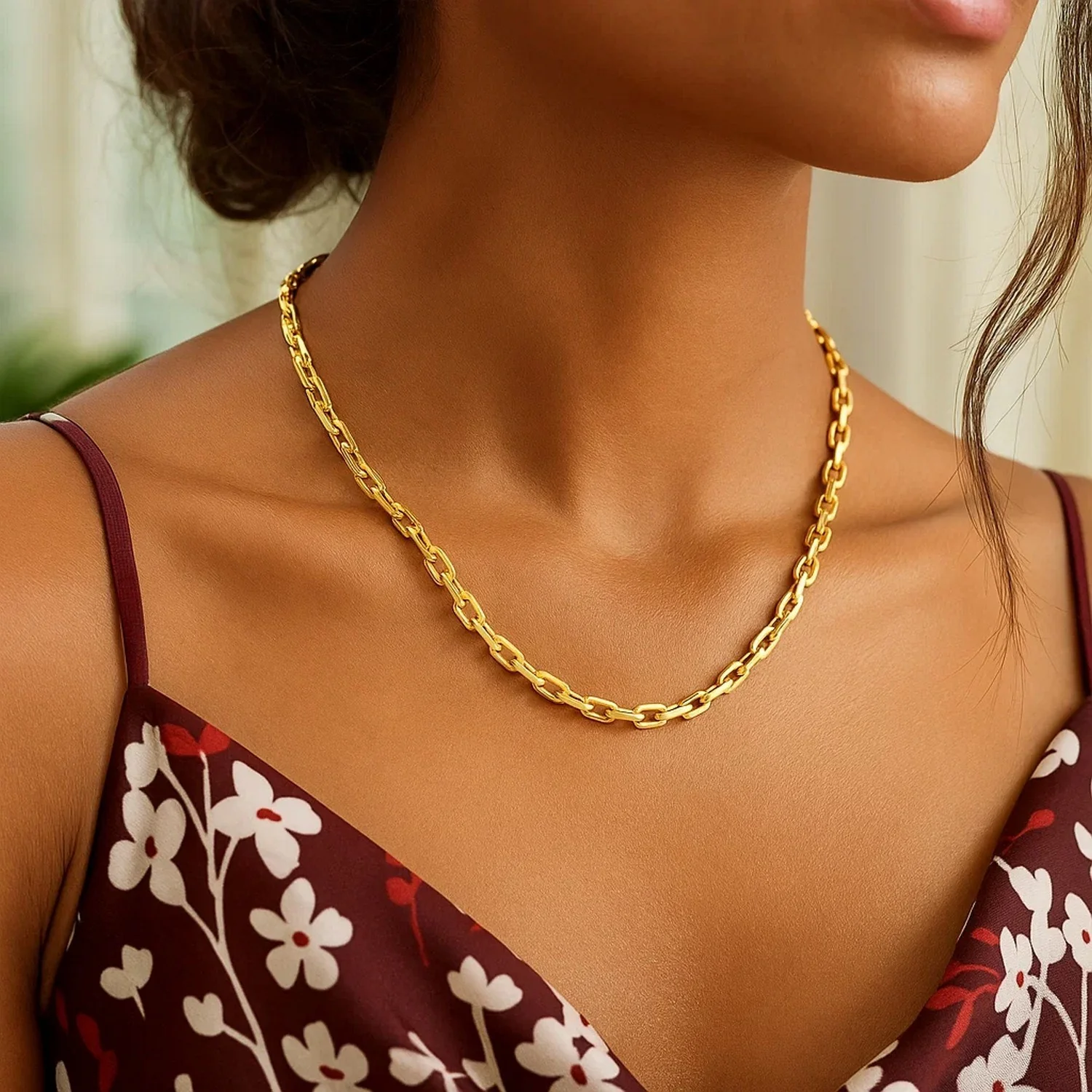 14k Yellow Gold Paperclip Chain Necklace - Image 12