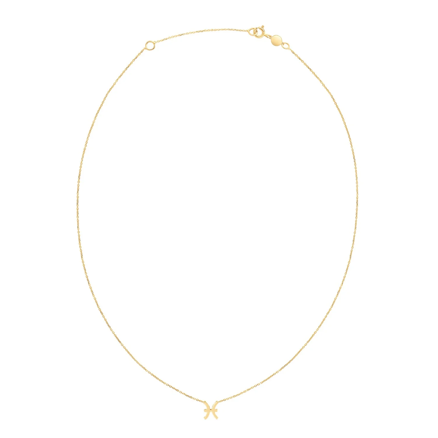 14K Yellow Gold Pisces Necklace - Image 9