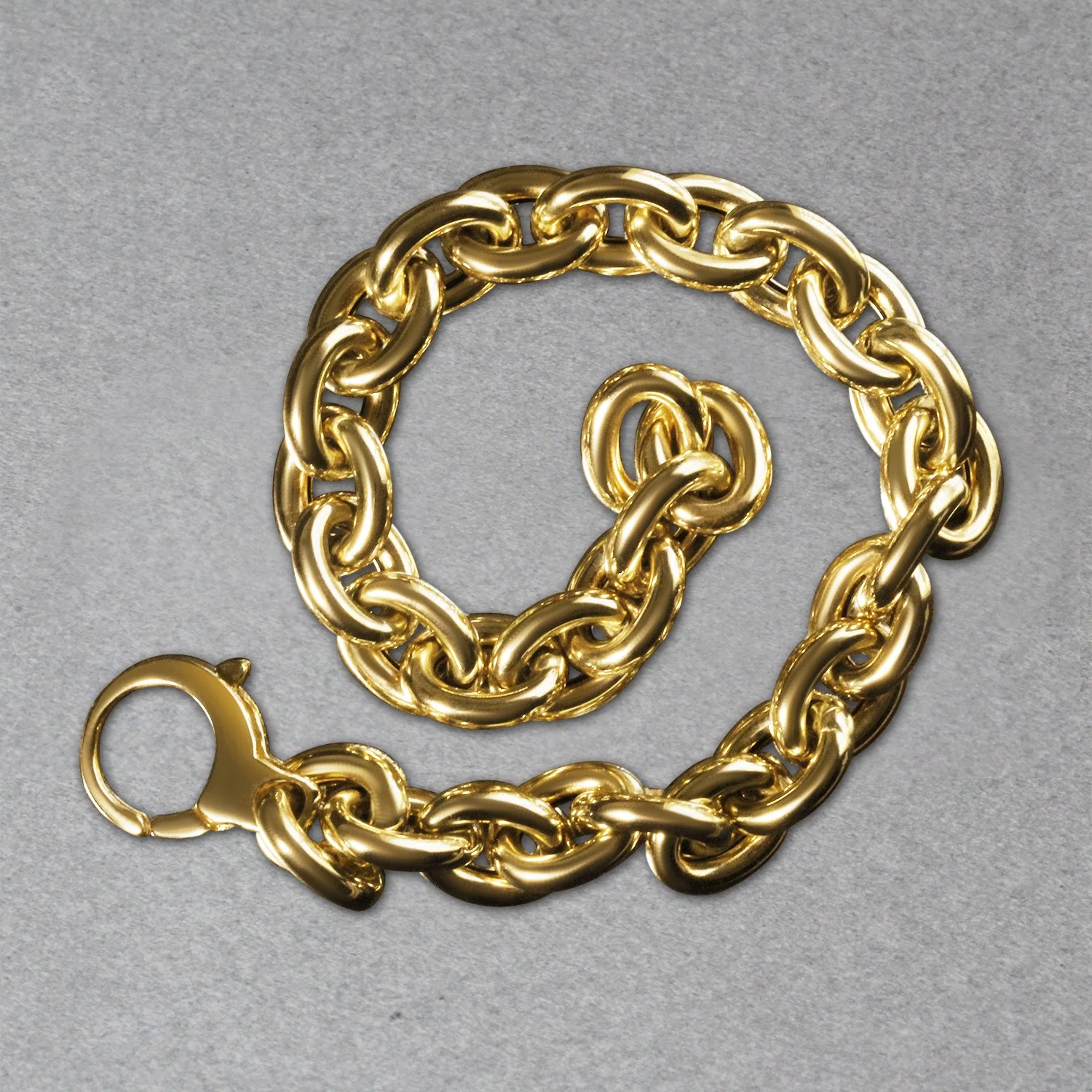 14k Yellow Gold Polished Cable Link Necklace - Image 18