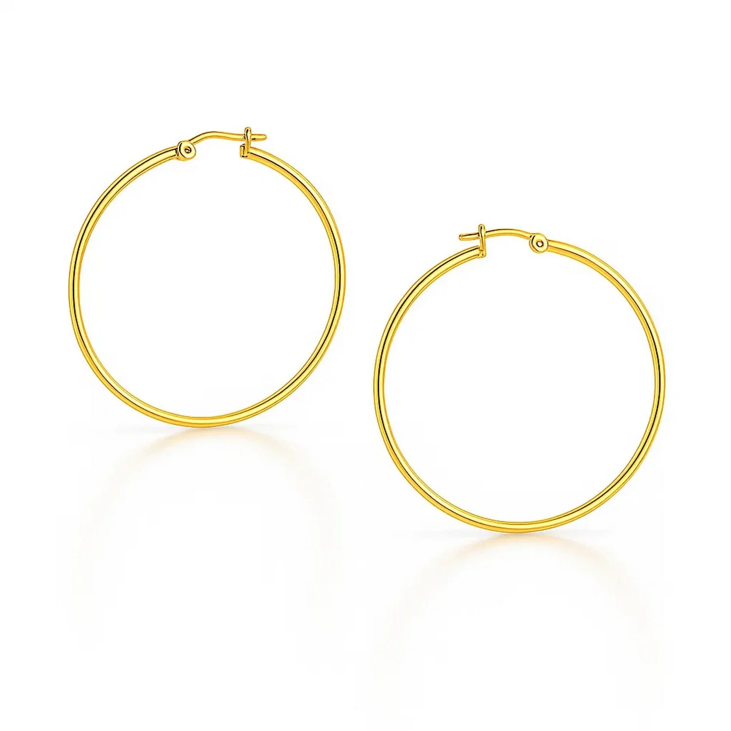 14k Yellow Gold Polished Hoop Earrings (25 mm)