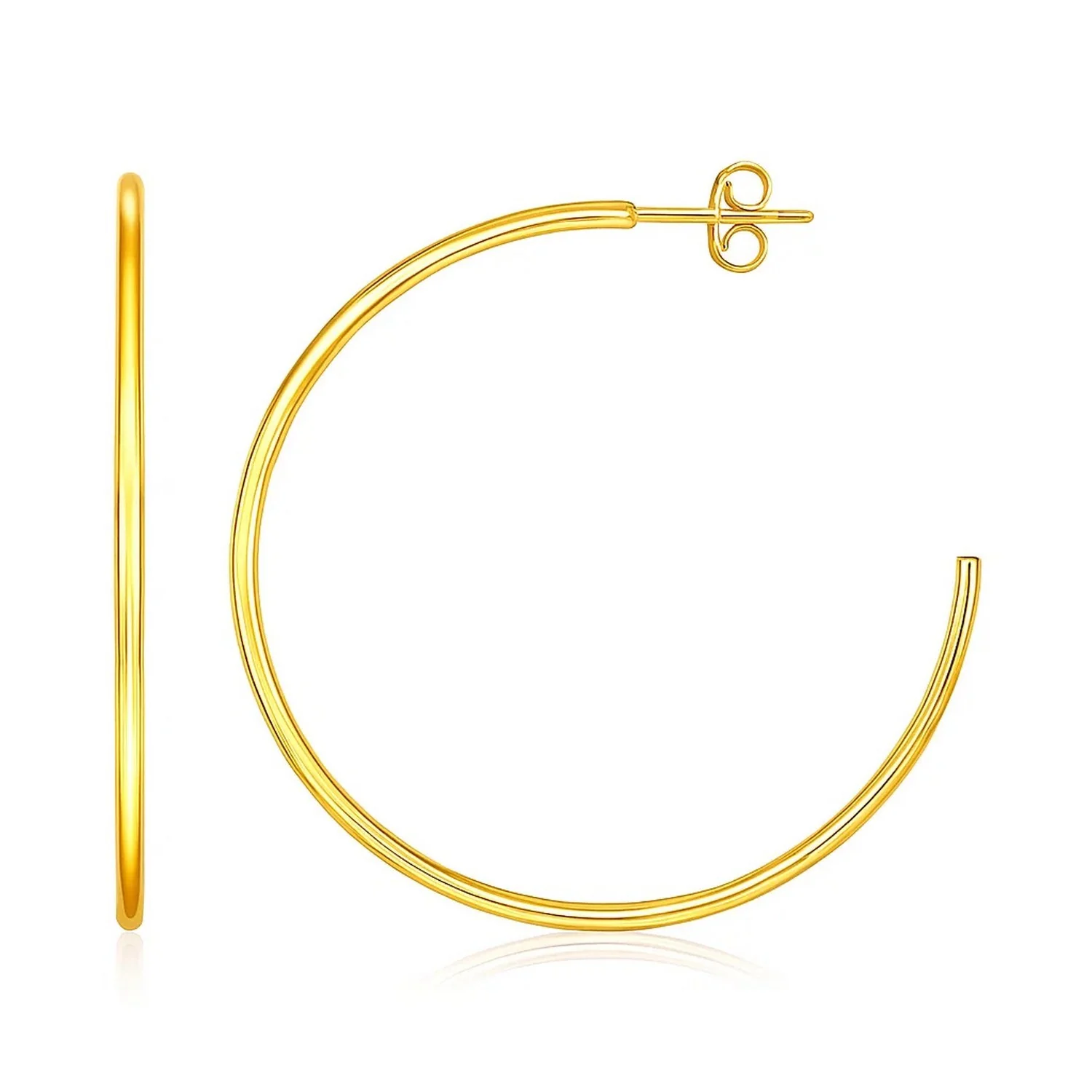 14k Yellow Gold Polished Hoop Earrings
