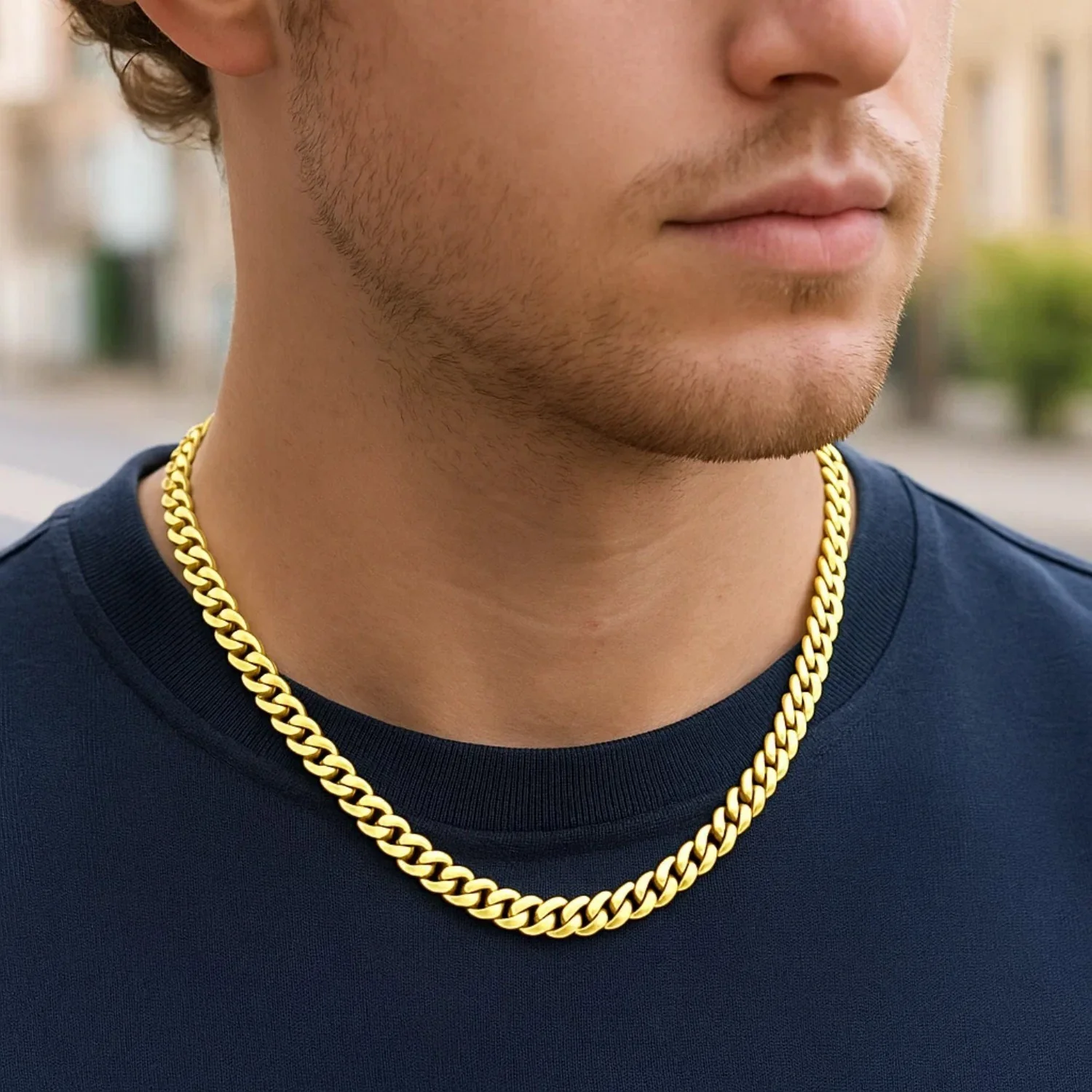 14k Yellow Gold Polished Miami Cuban Chain Necklace - Image 11