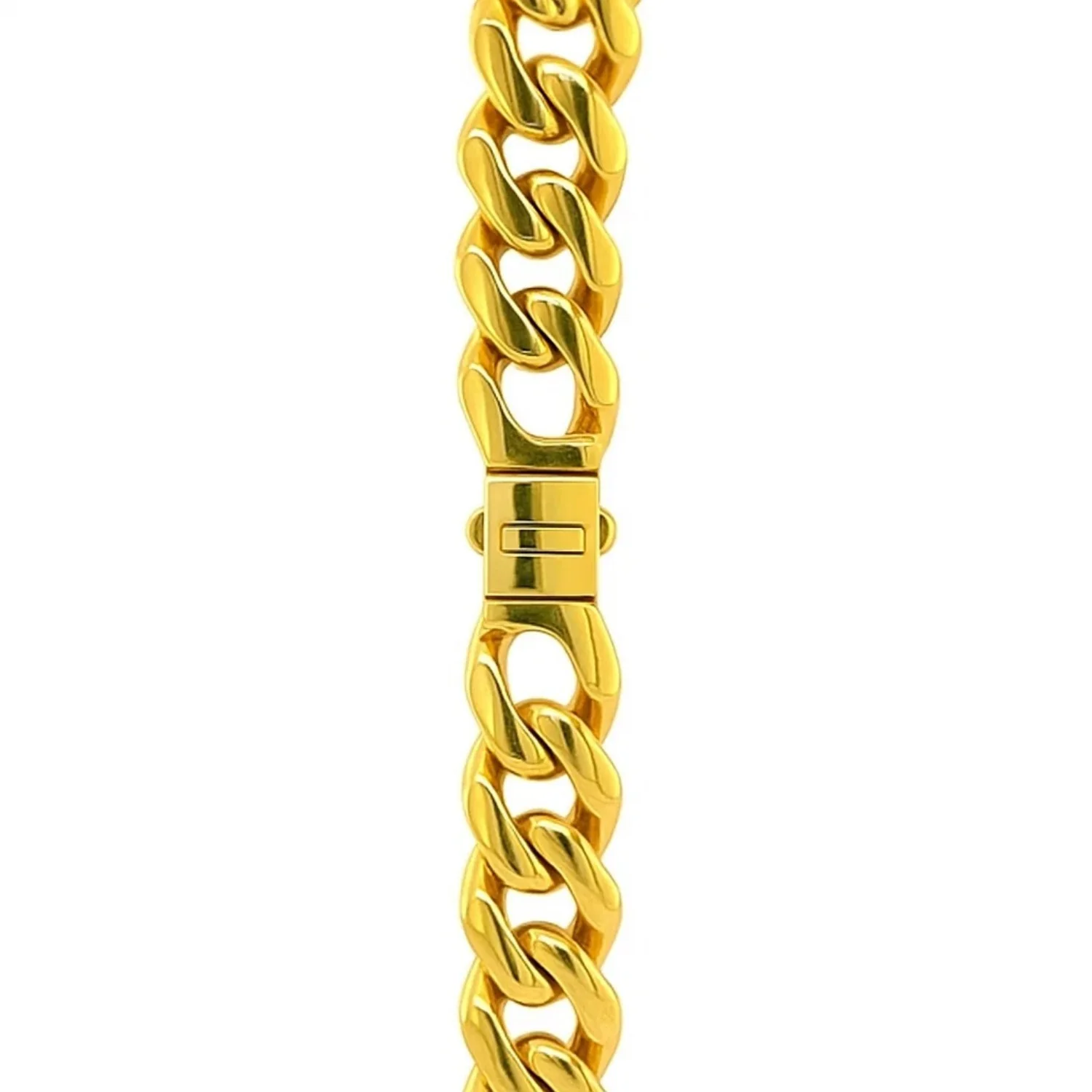 14k Yellow Gold Polished Miami Cuban Chain Necklace - Image 8
