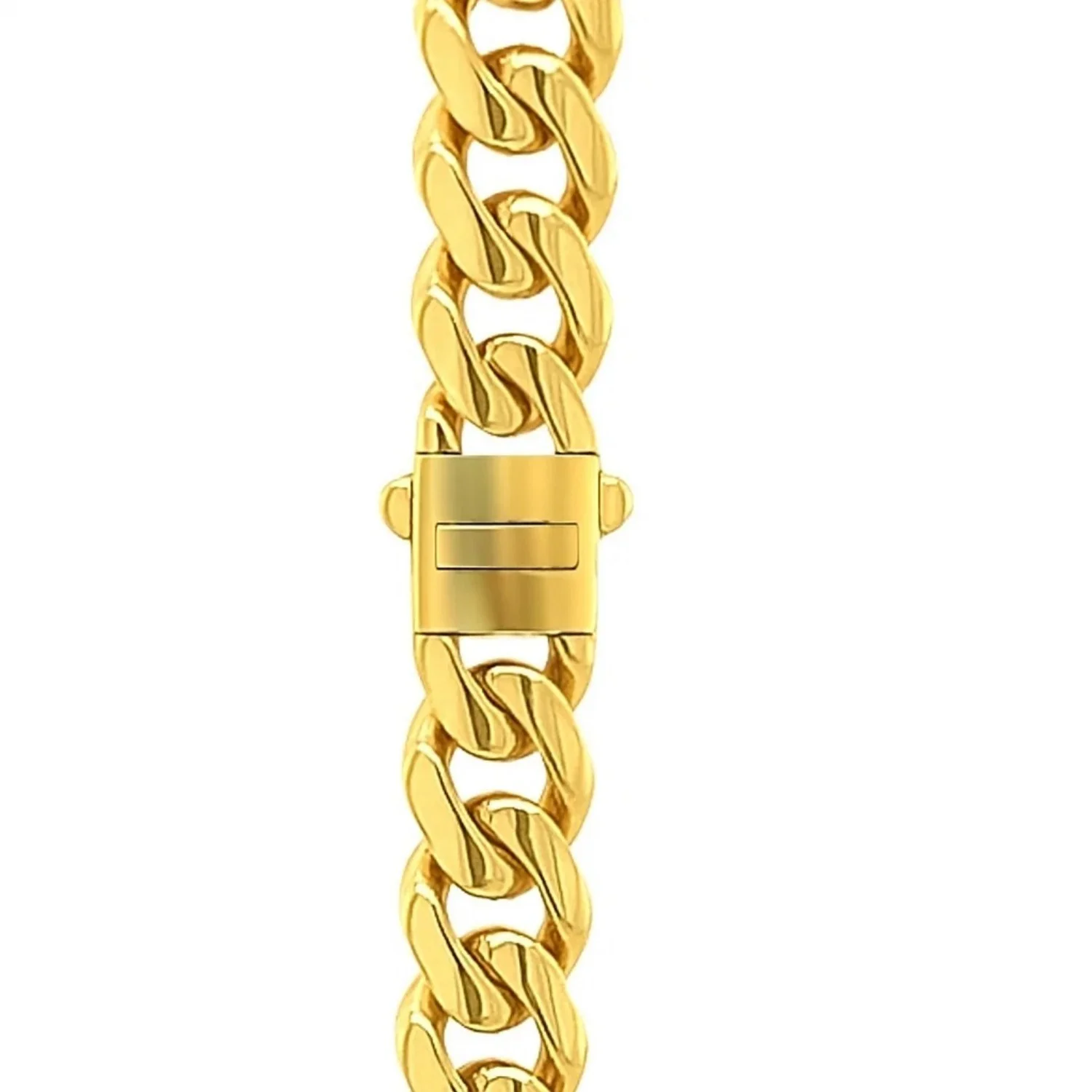 14k Yellow Gold Polished Miami Cuban Chain Necklace - Image 15