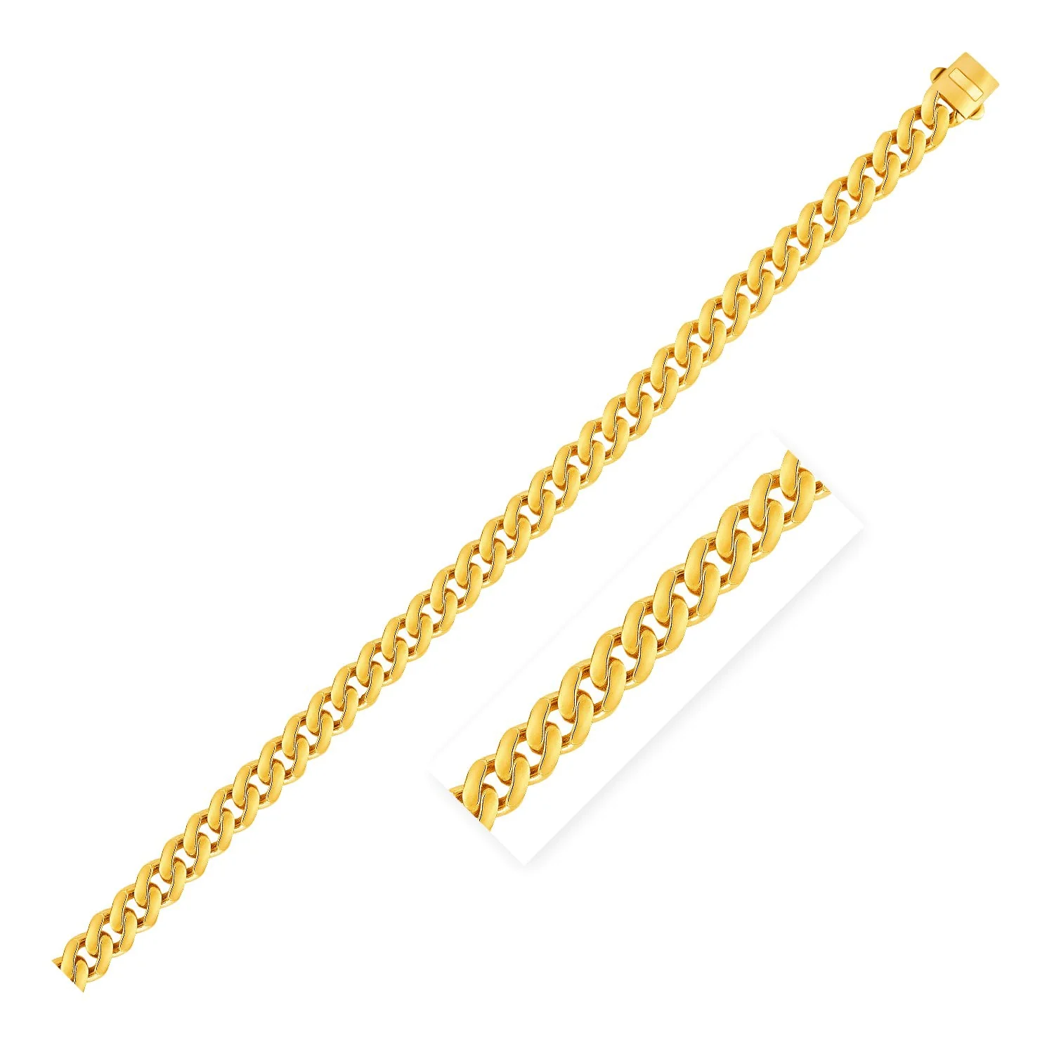 14k Yellow Gold Polished Miami Cuban Chain Necklace - Image 2