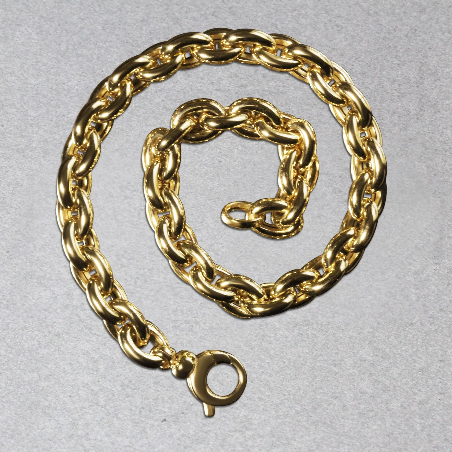 14k Yellow Gold Polished Oval Link Bracelet - Image 6