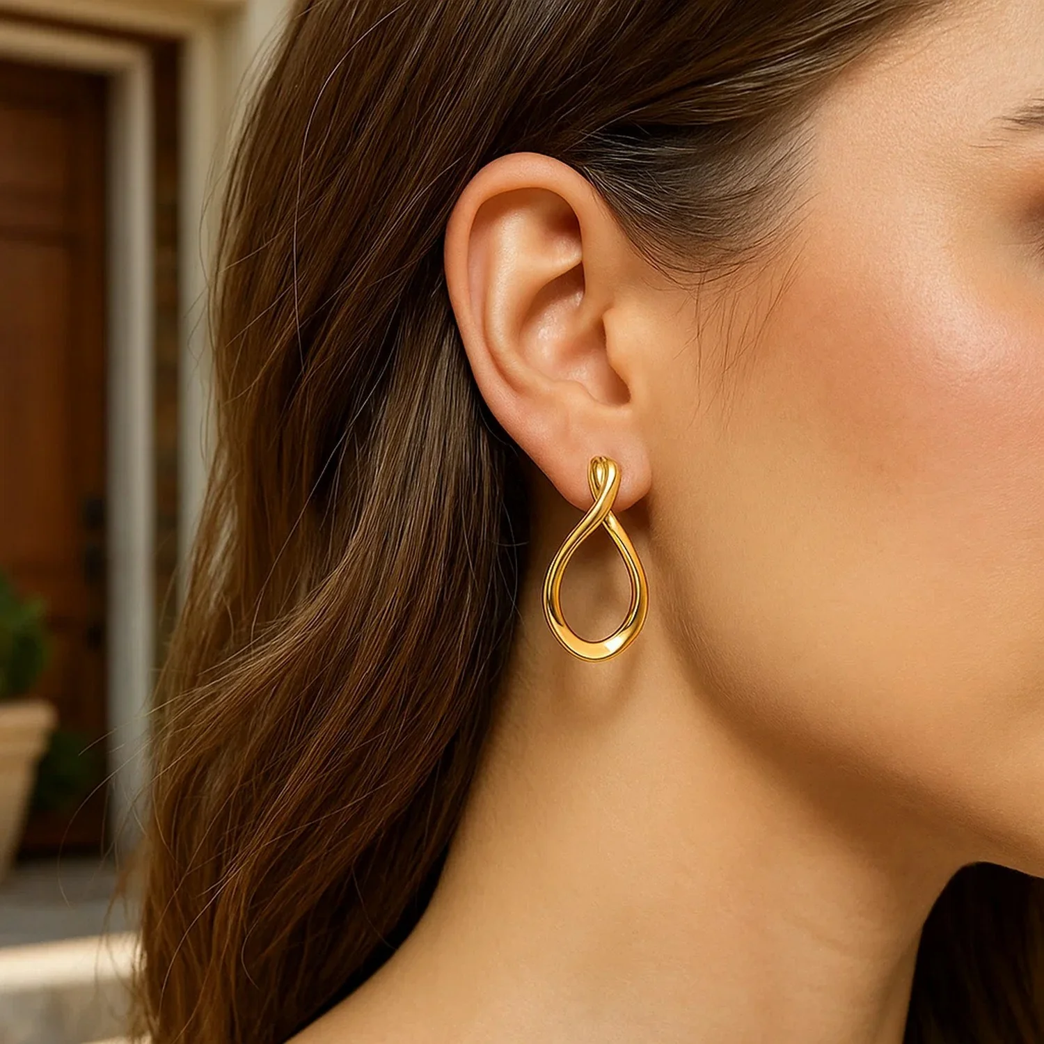 14k Yellow Gold Polished Tear Drop Earrings - Image 2