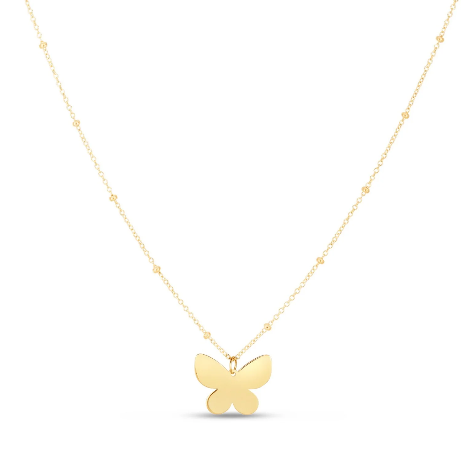 14k Yellow Gold Ppillon Butterfly Necklace - Image 11