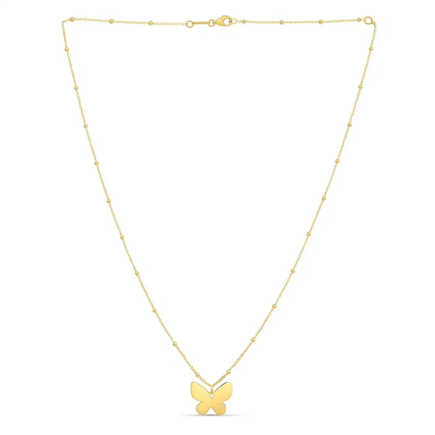 14k Yellow Gold Ppillon Butterfly Necklace - Image 16