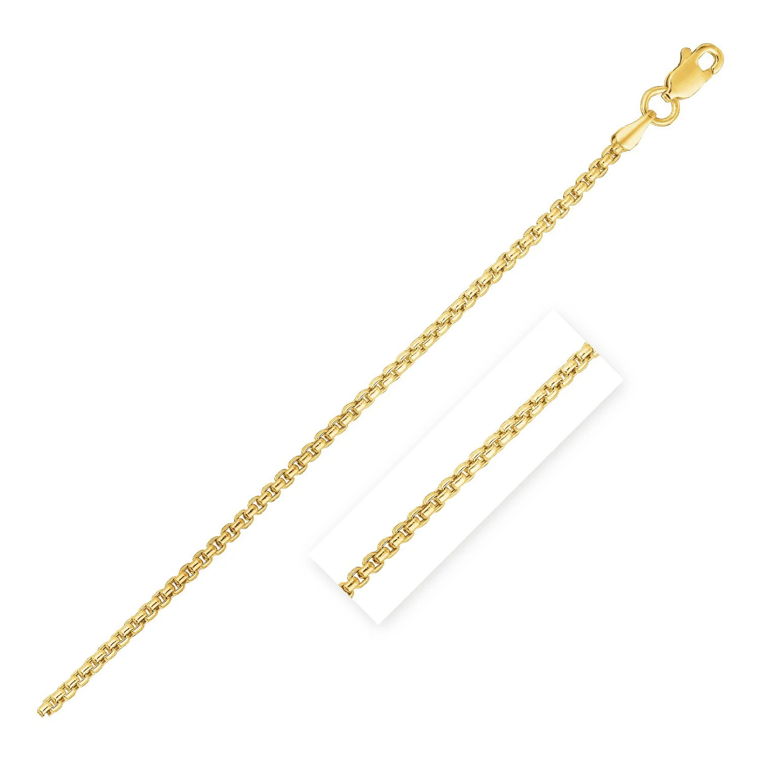14k Yellow Gold Round Box Chain 1.35 mm - Image 3