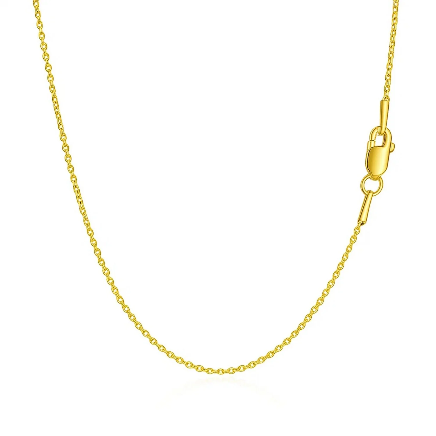 14k Yellow Gold Round Cable Link Chain 1.1mm - Image 6