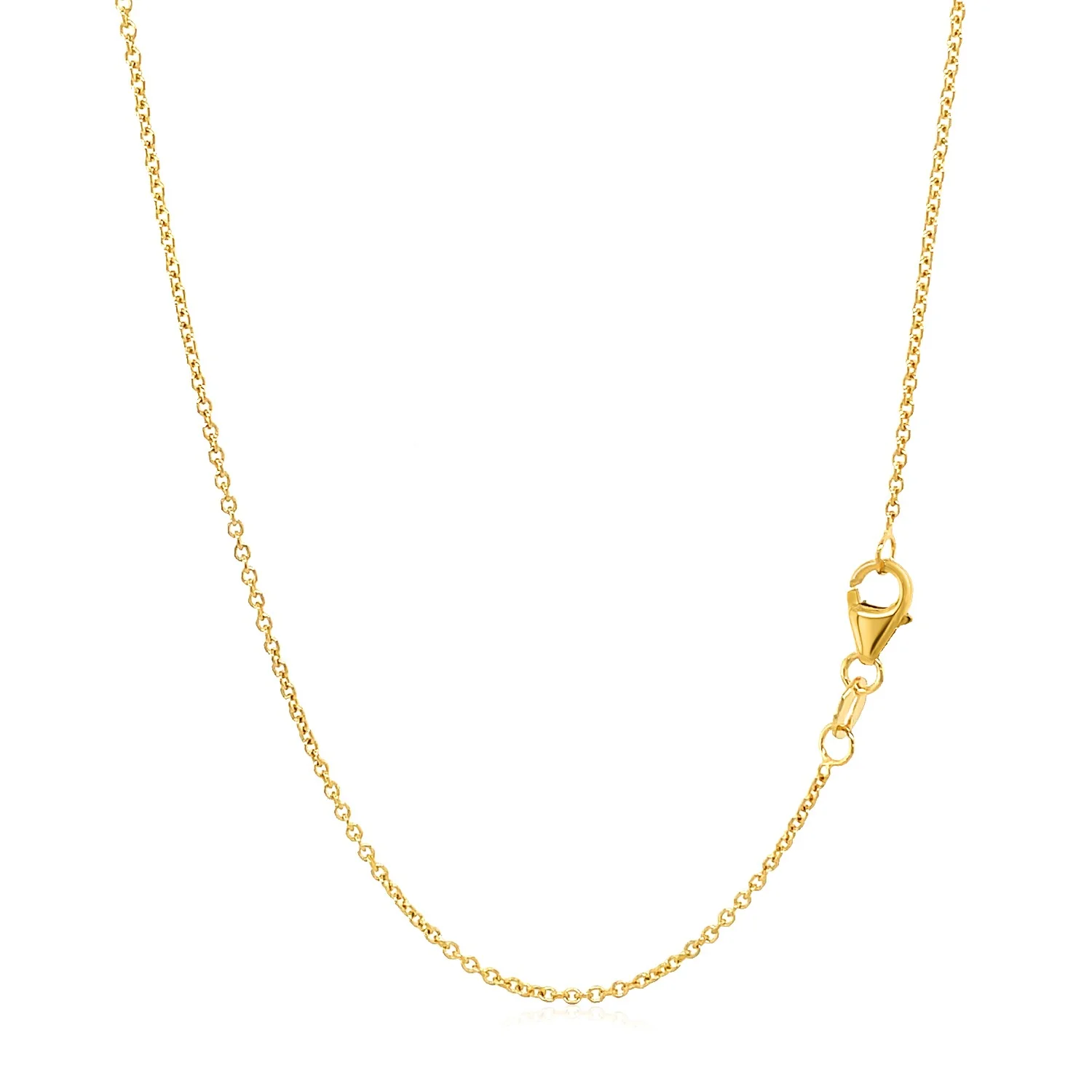 14k Yellow Gold Round Cable Link Chain 1.2mm - Image 15